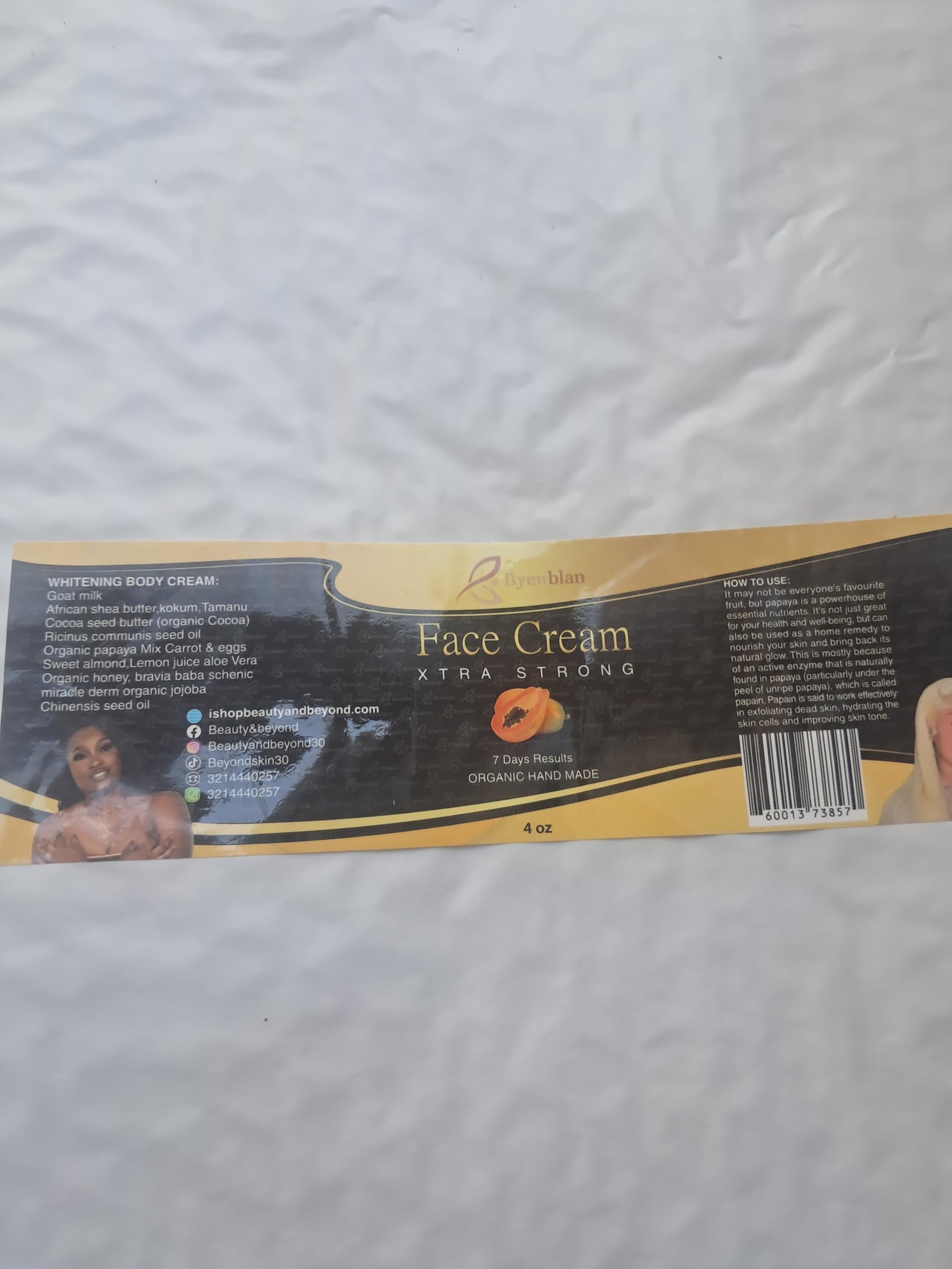 Amazon.com : Byenblan LLC Papaya cream face,4 fl. oz. : Beauty