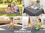 Splat Mat for Under High Chair/Arts/Crafts, WOMUMON Washable Spill Mat Waterproof Anti-Slip Floor Protector Splash Mat, Messy Mat and Table Cloth