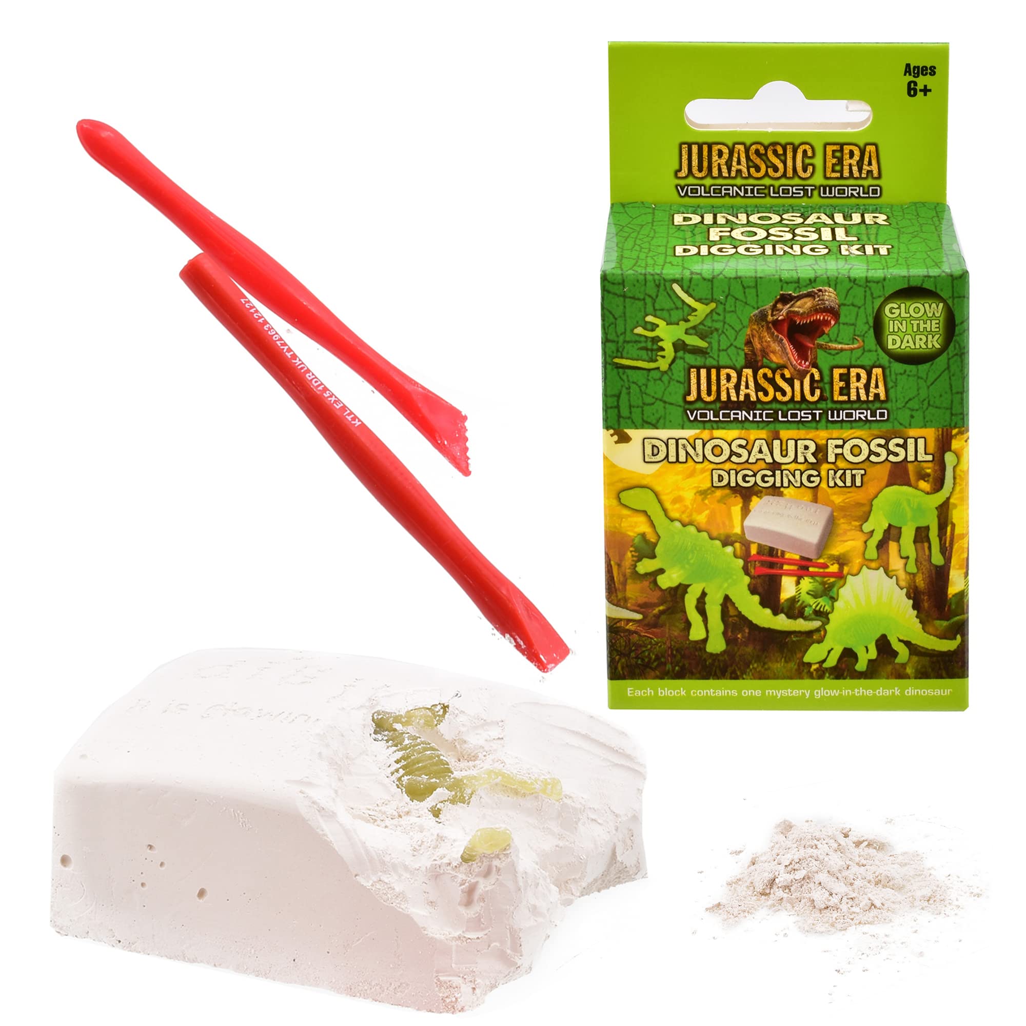 Glow in the dark Dinosaur Dig Out Kit, Archaeology Skeleton Excavation Set a Realistic Dinosaur Digging Adventure, Educational Science Mining Toy for Children (Small Dinosaur Dig Out Kit)