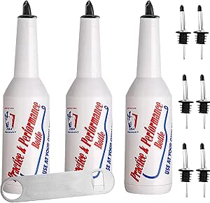 Flair Bottles Practice Set of 3 Bartender Practice Bottles 25oz/750ml Flair Bartending kit Performance Training Bar Liquor Bottles White Decorative Bottles for Bar Pub Wine Cocktail Shaker