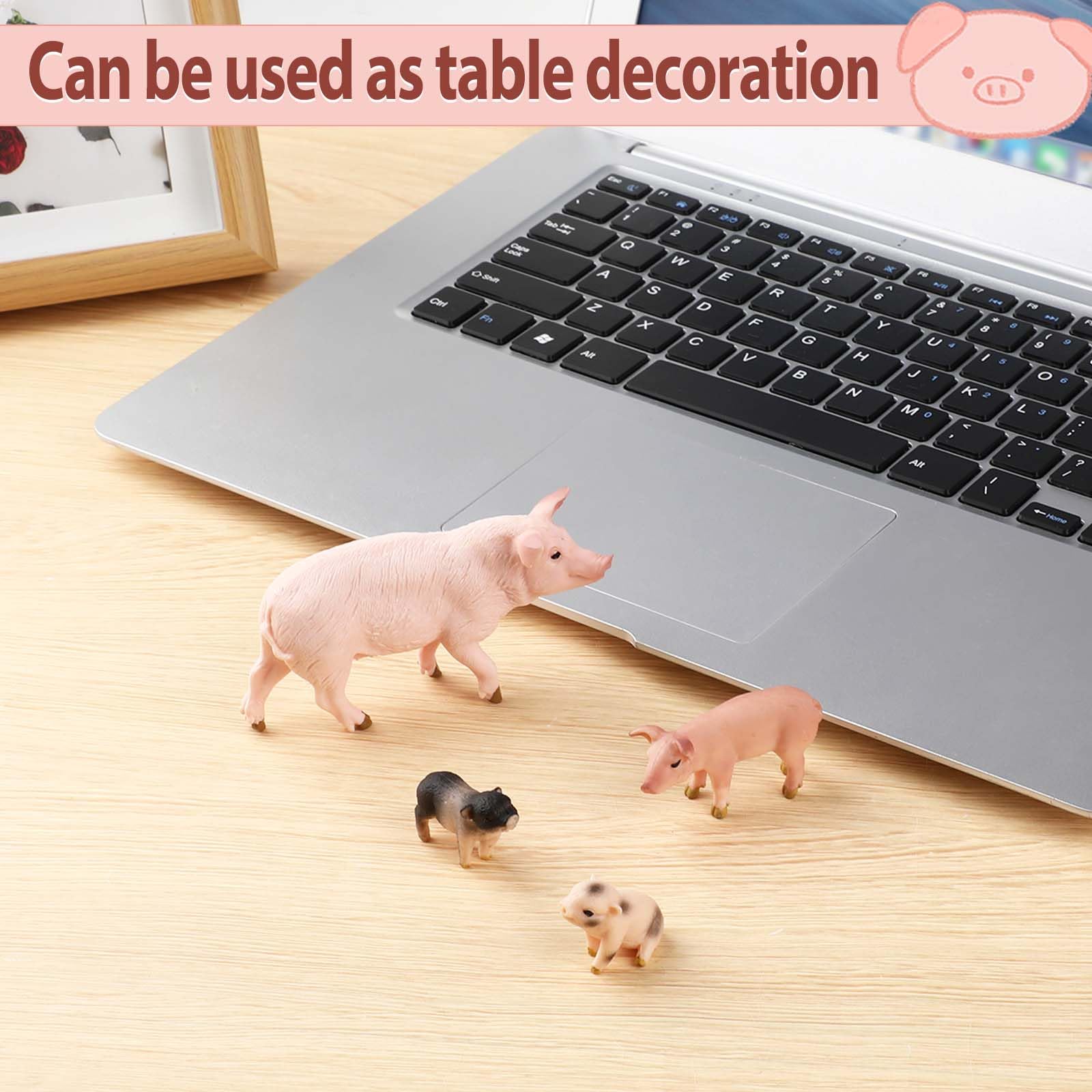 Amazon.co.jp: 4ピース ブタのおもちゃの置物 4インチ / 2インチ 