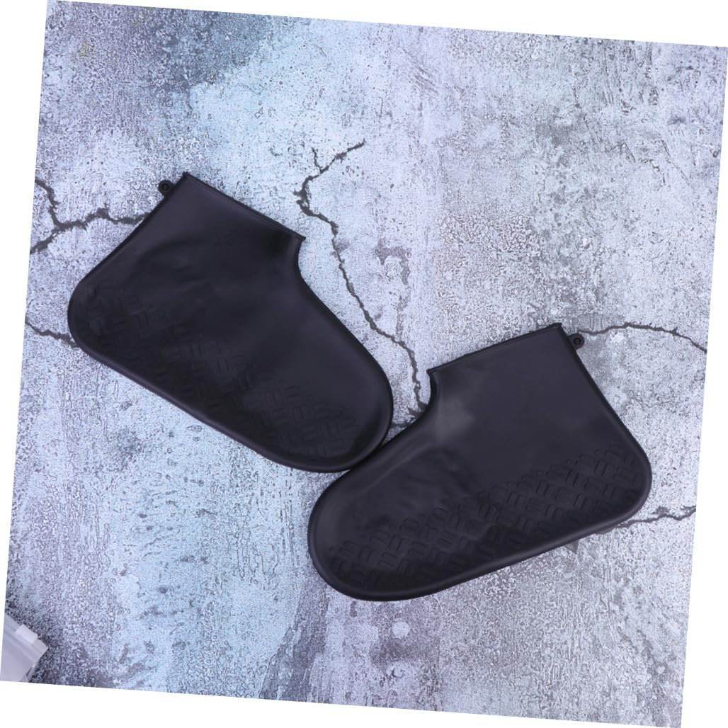 GARVALON 1pc Silicone Shoes Covers -skid Overshoes for Outdoor Activities Flexible for Hiking Camping and Cycling Black