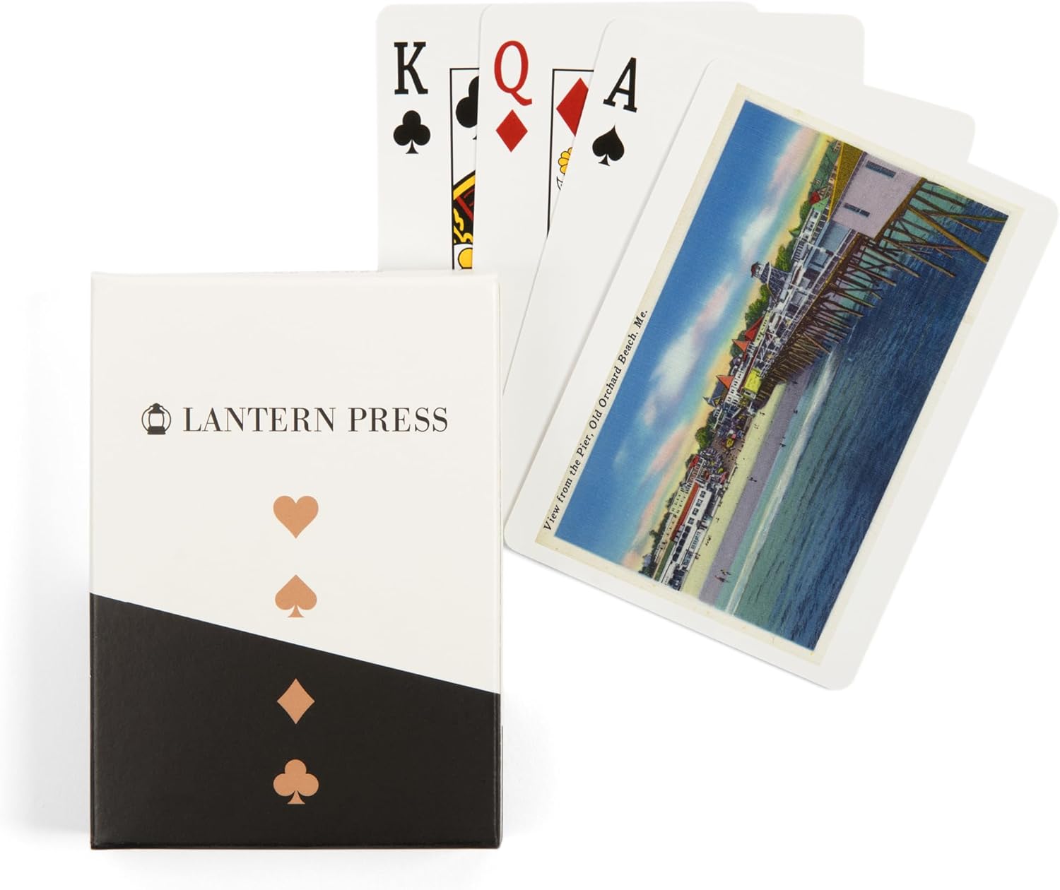 Lantern Press Old Orchard Beach, Maine, View from Pier, 52 Playing Cards for Adults, Poker Size Card Deck