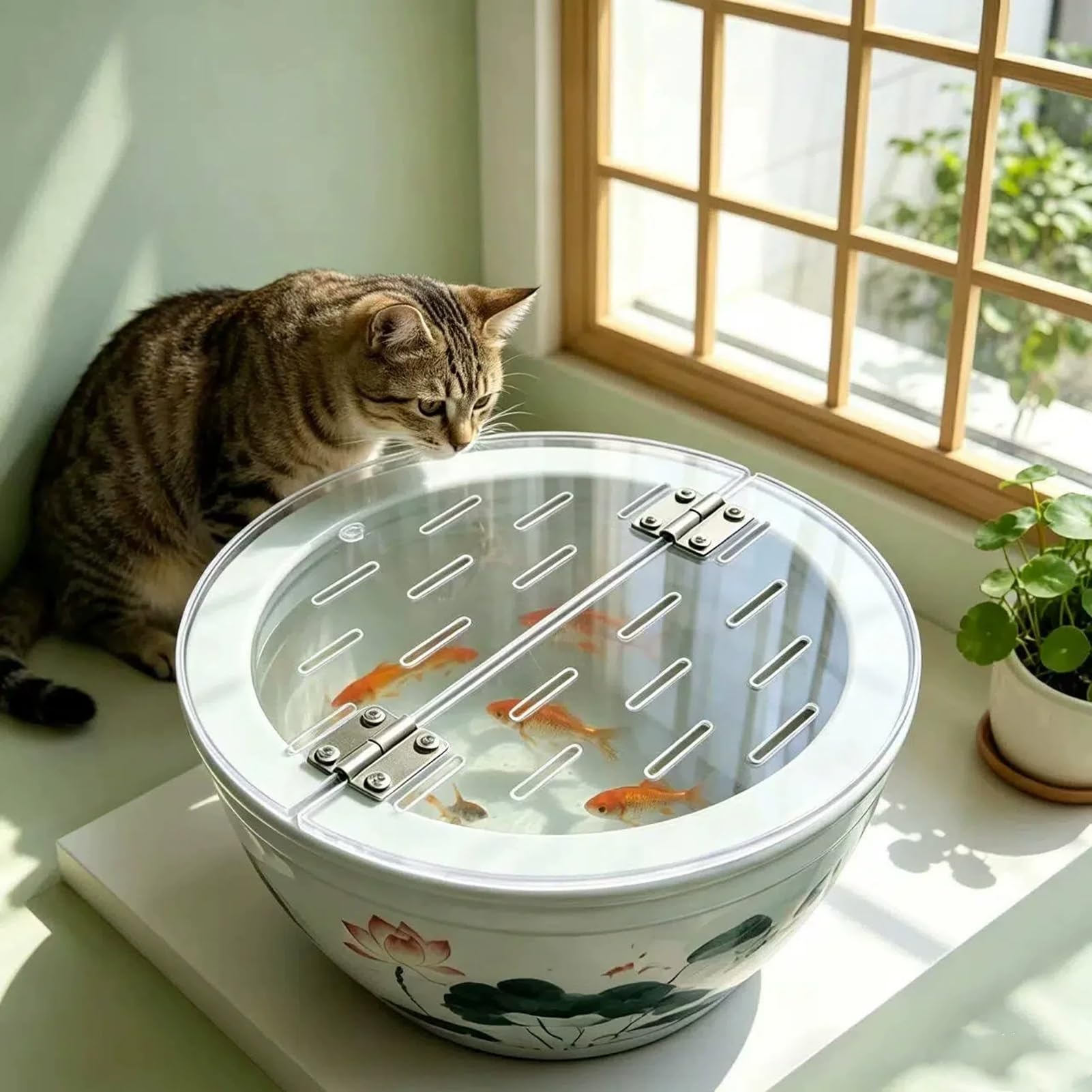 Tapa de Acuario Redonda acrílica con Rejillas de ventilación