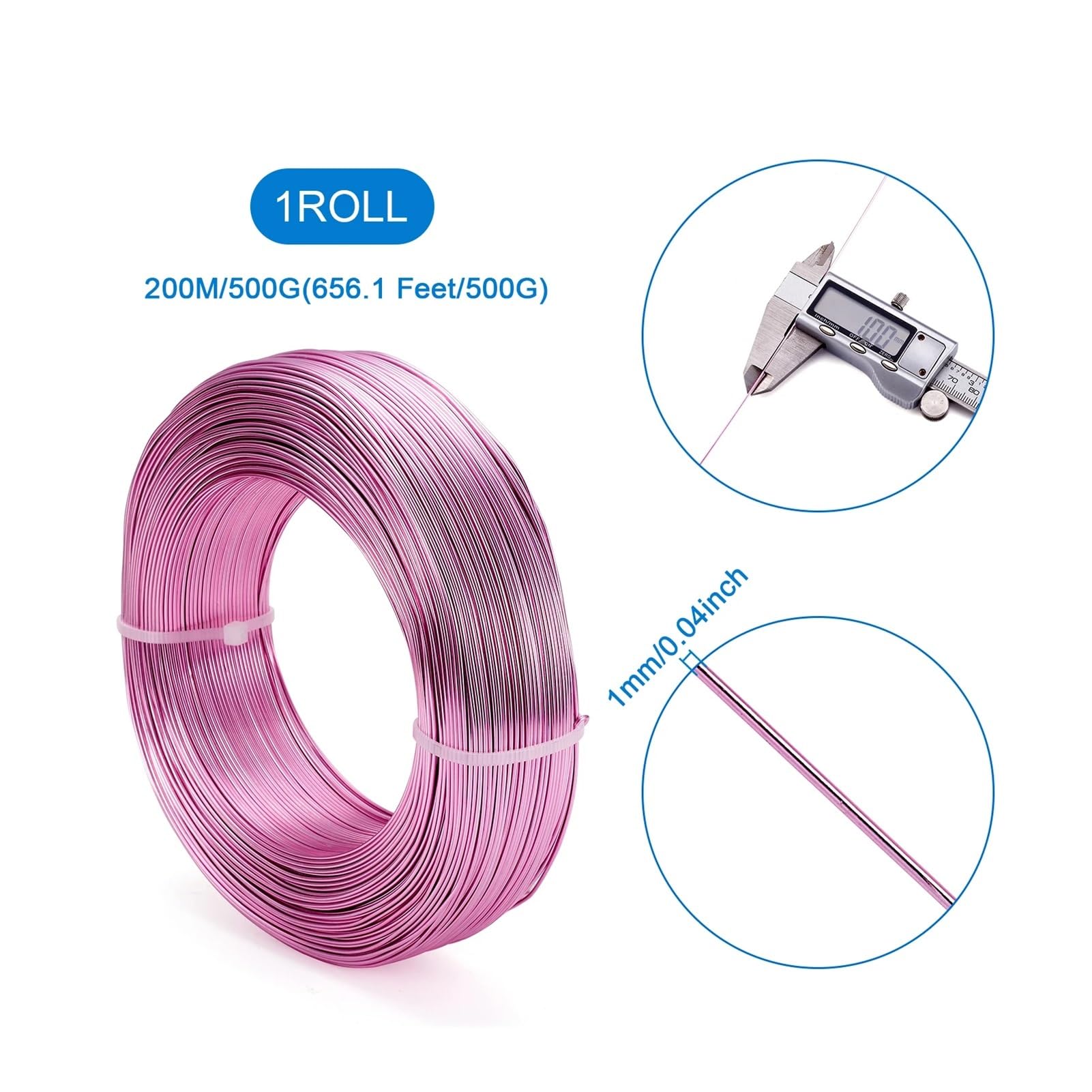 Aluminium-Basteldraht, 500 g, 0,8 / 1 / 1,5 / 2 / 3 / 3,5 / 4 / 5 / 6 mm, Aluminiumdraht, Schmuckzubehör für Schmuckherstellung, für selbstgemachte Schmuckherstellung (grüngelb, 1,5 mm, ca. 100 m)