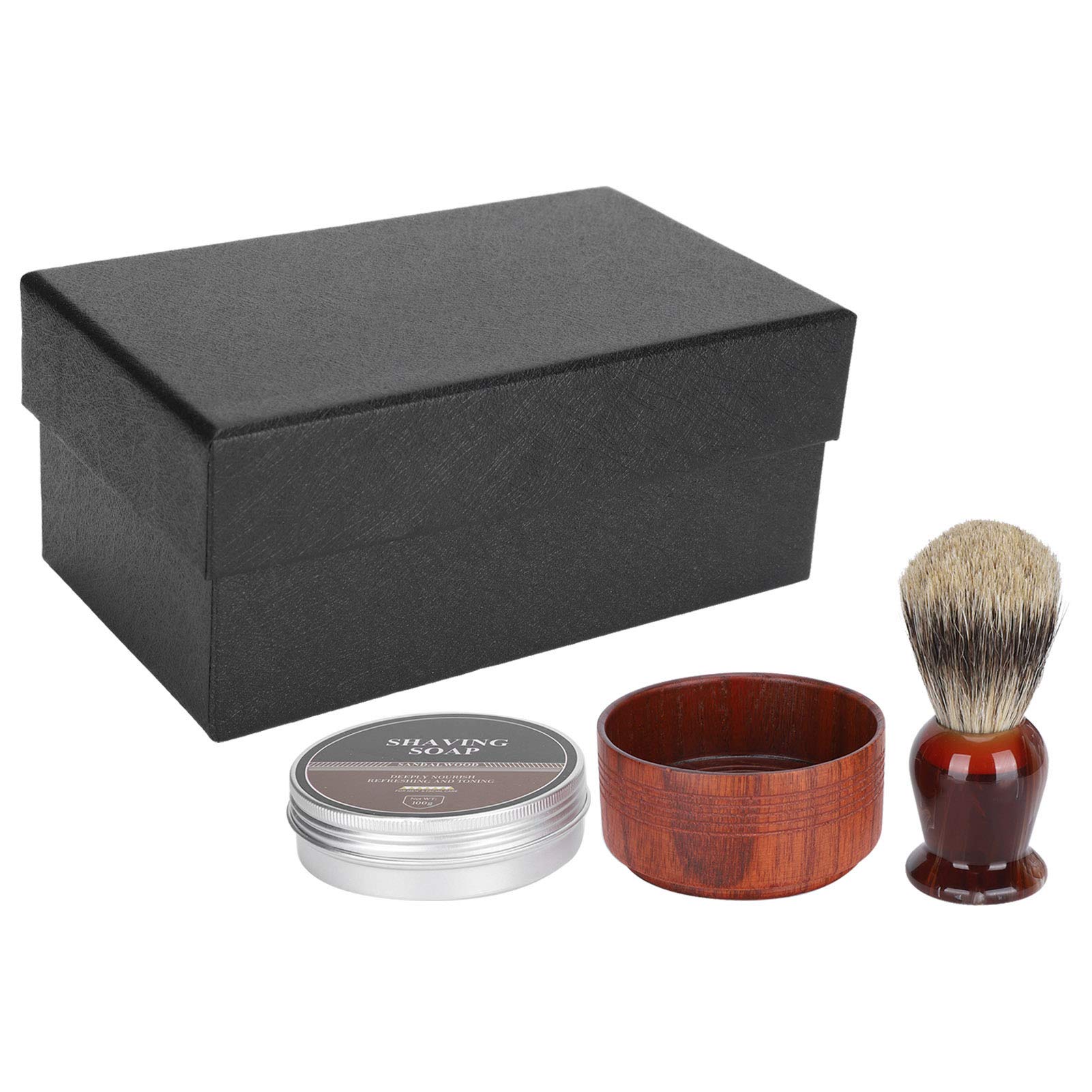 Kit de rasage de barbe bol de rasage en bois ensemble de brosse de rasage de cheveux outil de rasage de Mostache pour hommes