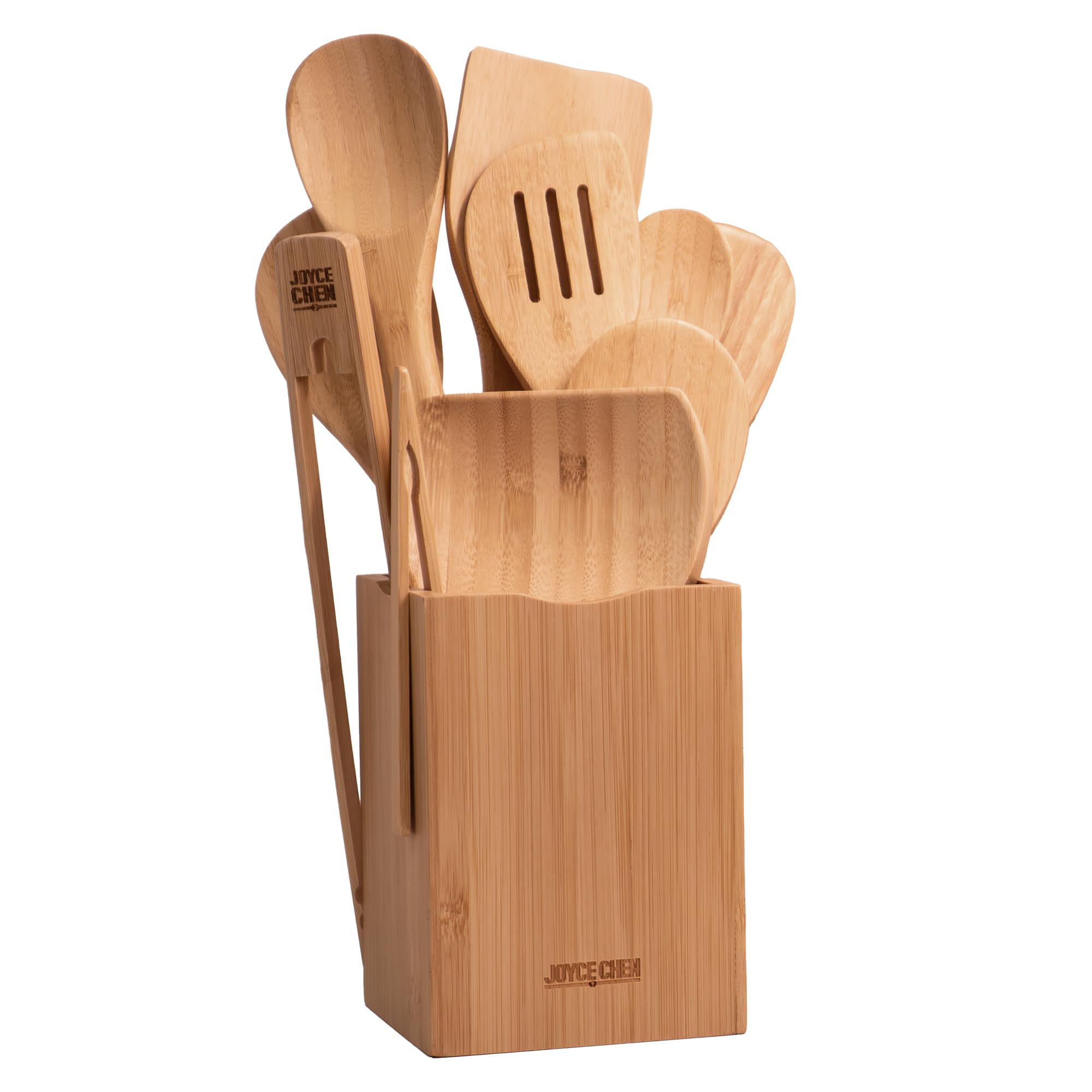 Joyce Chen 11-piece burnished bamboo cooking utensil set with holder
