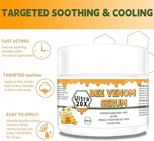 Miniatura 2 de QUIETSPACE Bee Venom - Crema de huesos musculares para articulaciones, acción rápida de 12 horas, liberación para espalda, cuello, manos, pies,