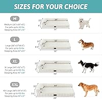 Vista 3 de Bonita cama para perro, cama ortopédica de espuma de conejo sintética con lados, funda extraíble lavable y forro impermeable, cómodo sofá para Crema