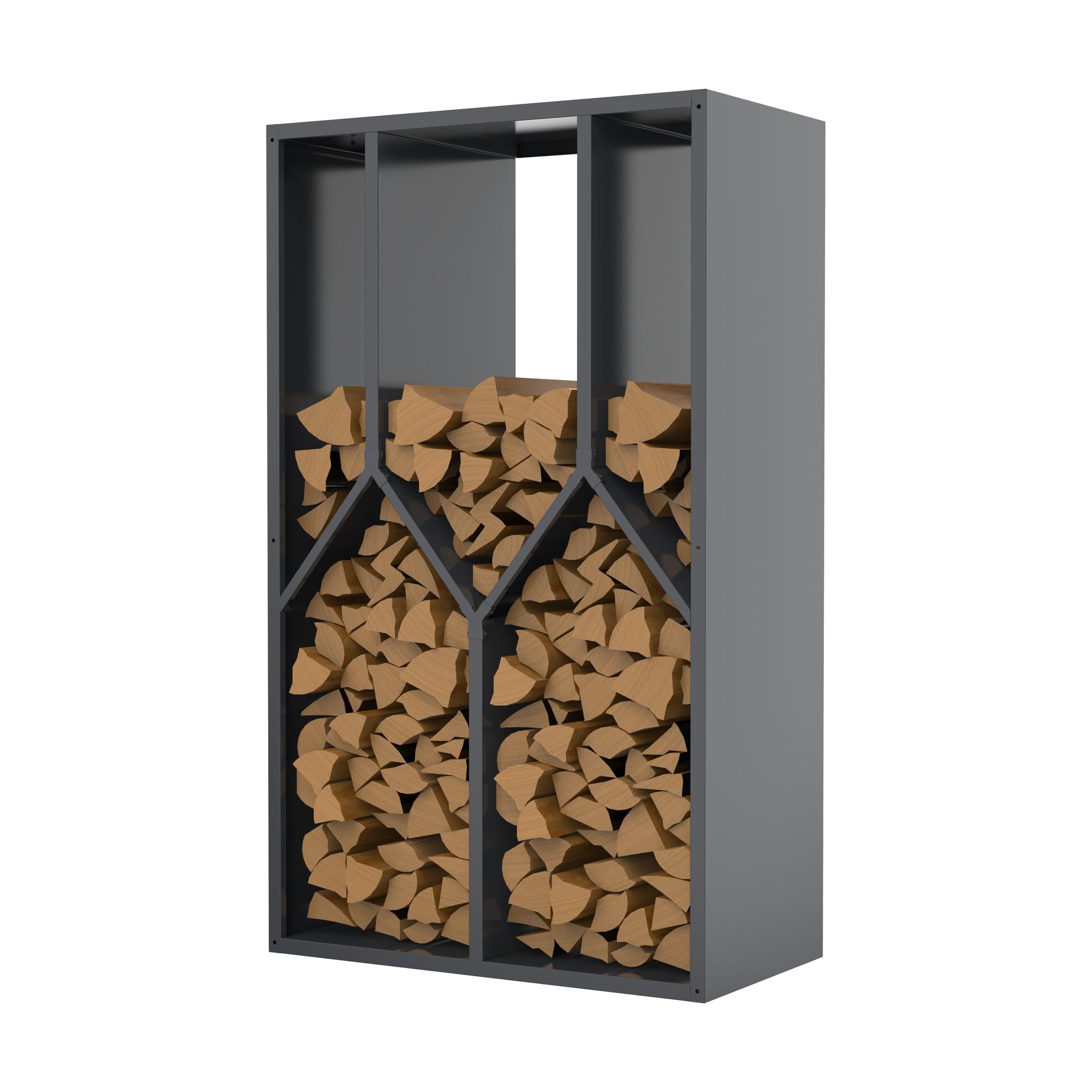 WESTMANN Castra B Kaminholzregal Metall für Innen und Außen 95x50x160 cm