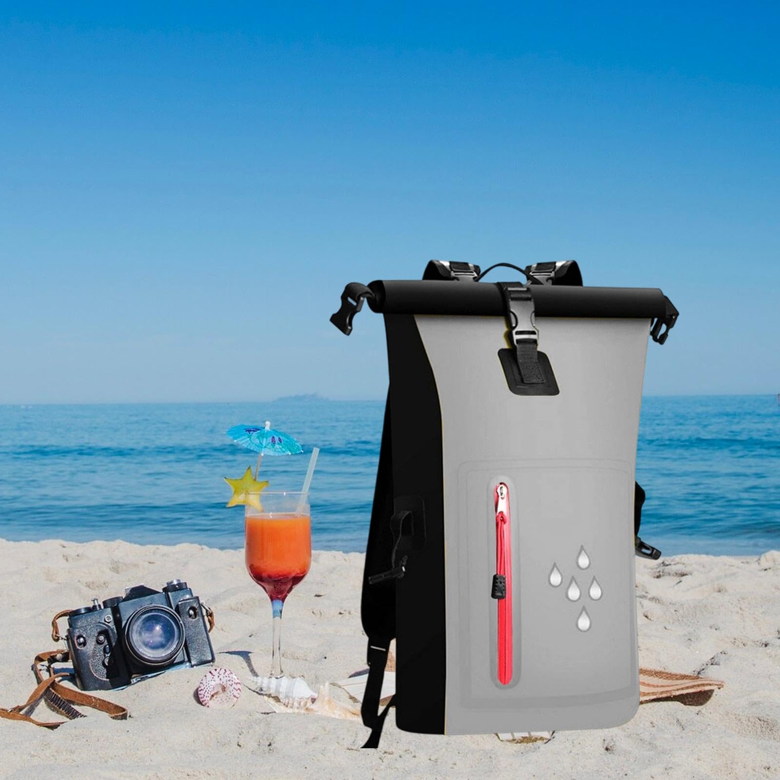 Wasserdichter Packsack, 25 Liter, reißfest, schwimmfähig, wasserdichter Rucksack für Kajak, Boot, Outdoor-Camping