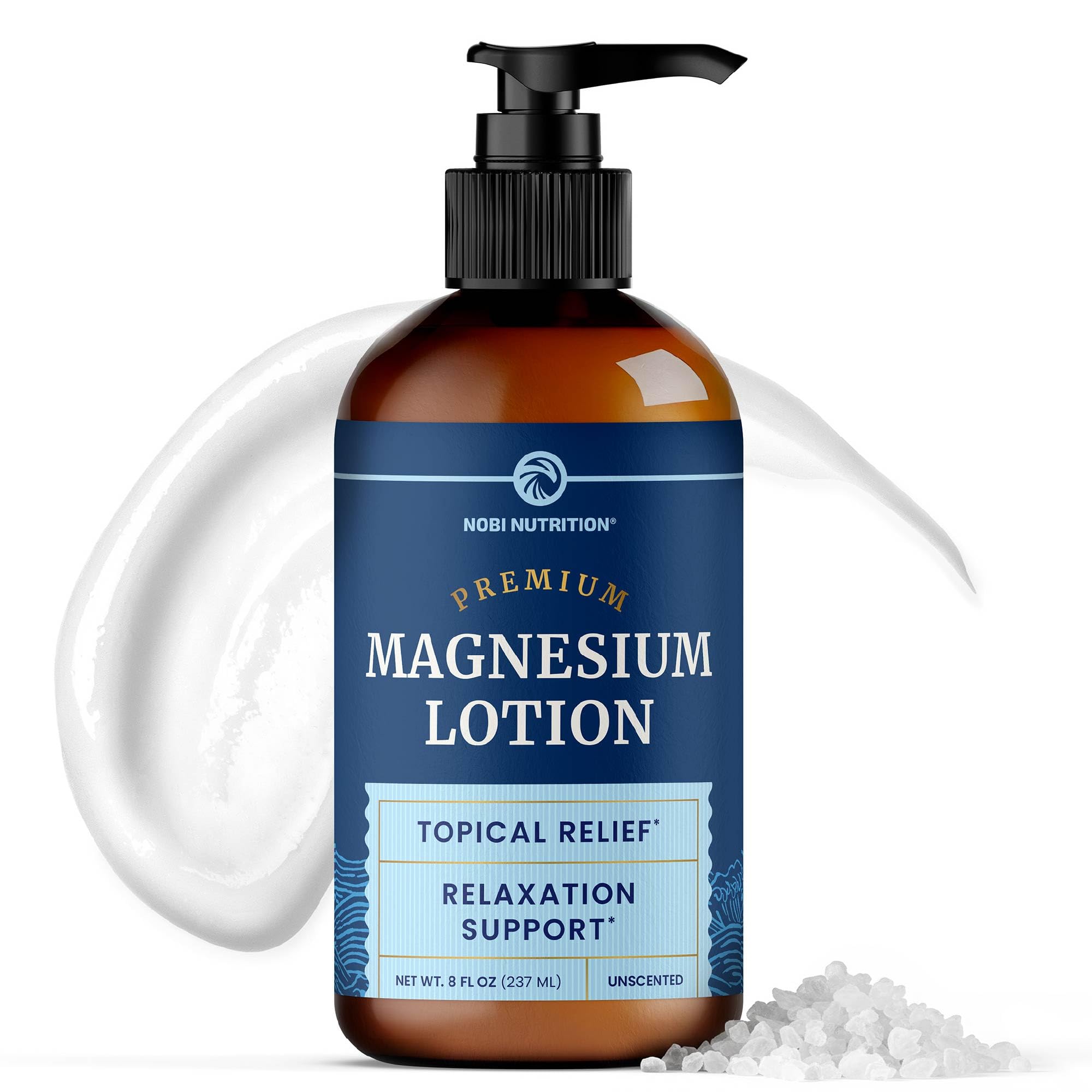 Magnesium Lotion to Relieve Muscle Cramps & Soreness | Calming & Recovery Support, Muscle Relaxation | Topical Magnesium Cream for Leg Cramps | Maximum Absorption | with Shea Butter | 8 fl oz.
