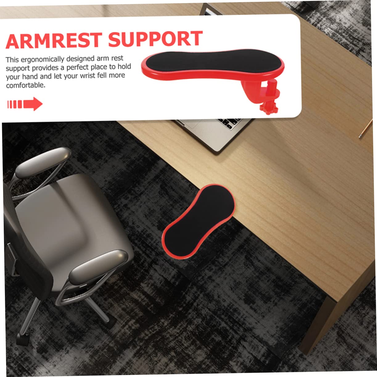 Hemobllo 2pz Poggiapolsi Ergonomico per Ufficio Rosso in Gomma e Cotone Supporto per Polso e Gomito, Design Leggero per Scrivania e Viaggi di Lavoro