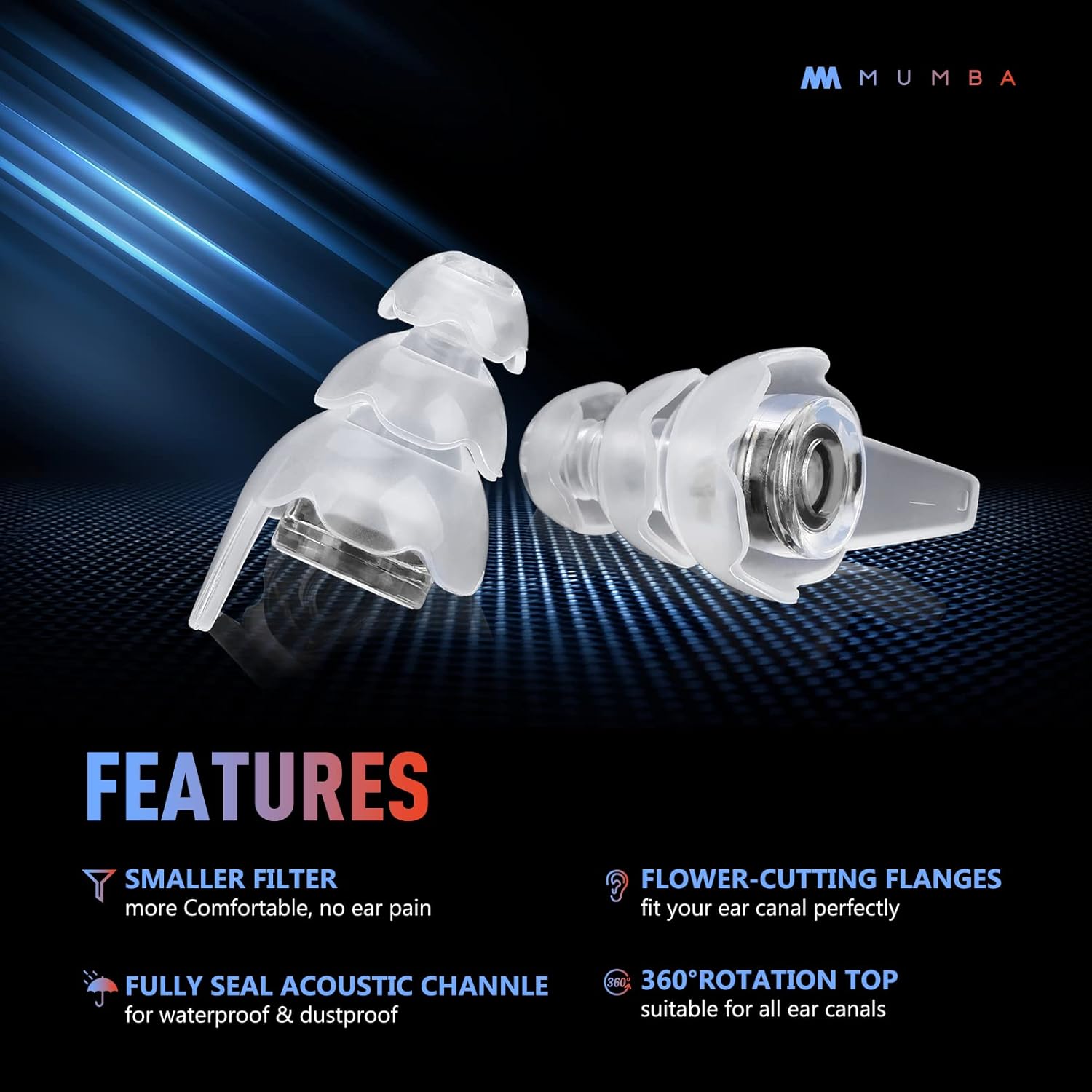 Buy Musicians Ear Plugs, Mumba Upgraded High Fidelity Ear Plugs in