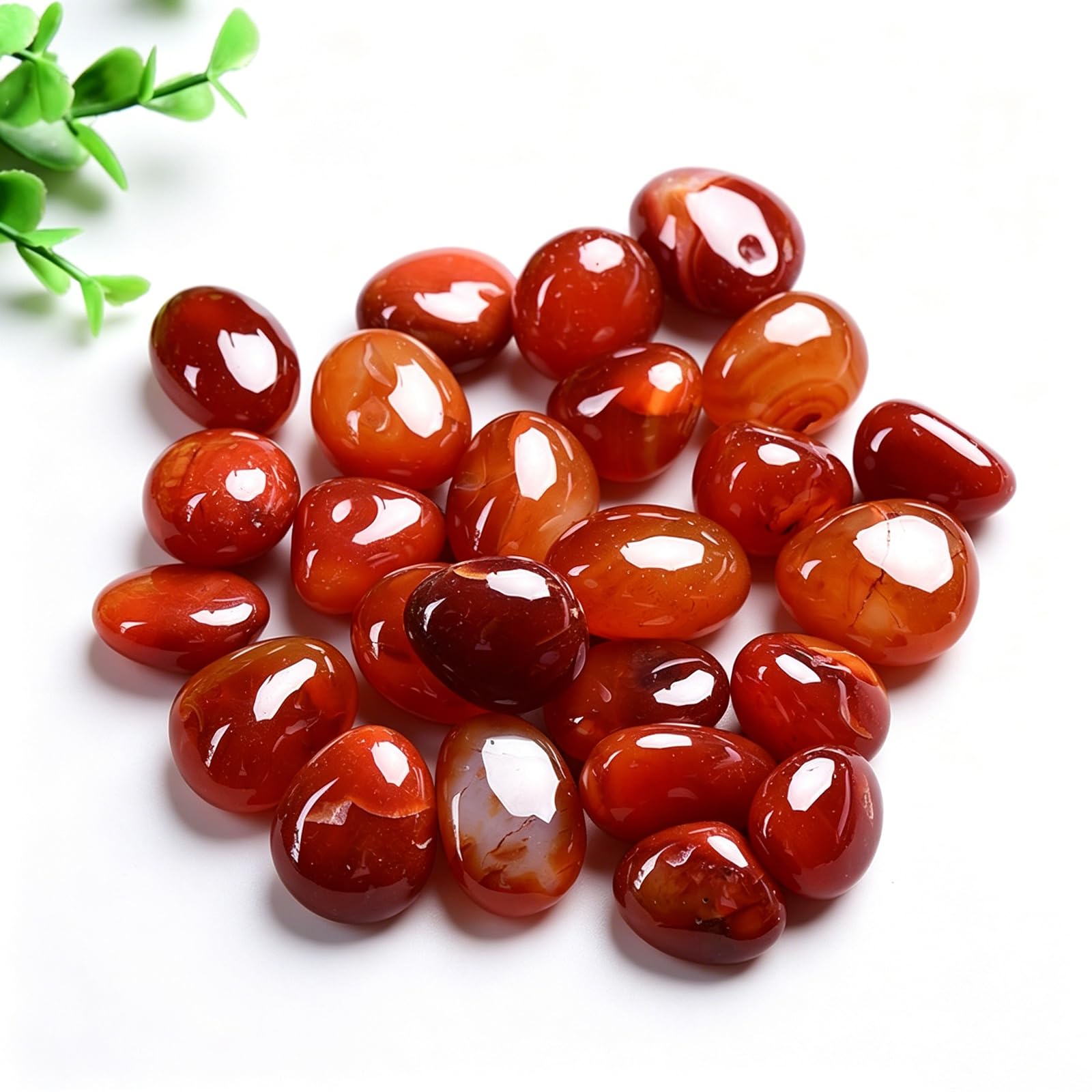 Natural Red Agate Tumbled Stones – Large Polished Irregular Crystals,