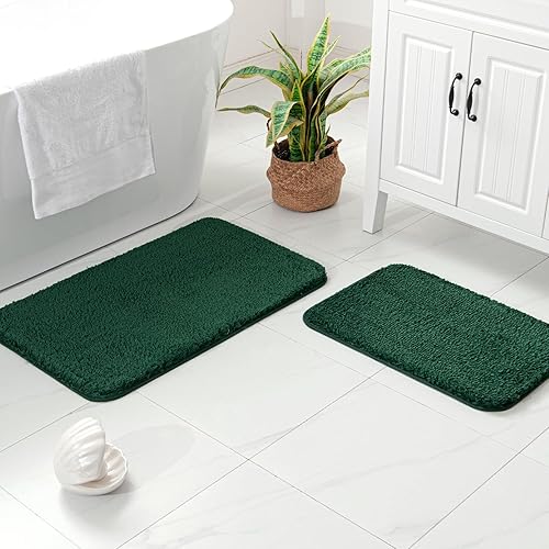 Miniatura 114 de MIULEE - Juego de 2 tapetes de baño antideslizantes y peludos de microfibra de felpa suave, extragruesos y absorbentes, para bañera y ducha, lavable