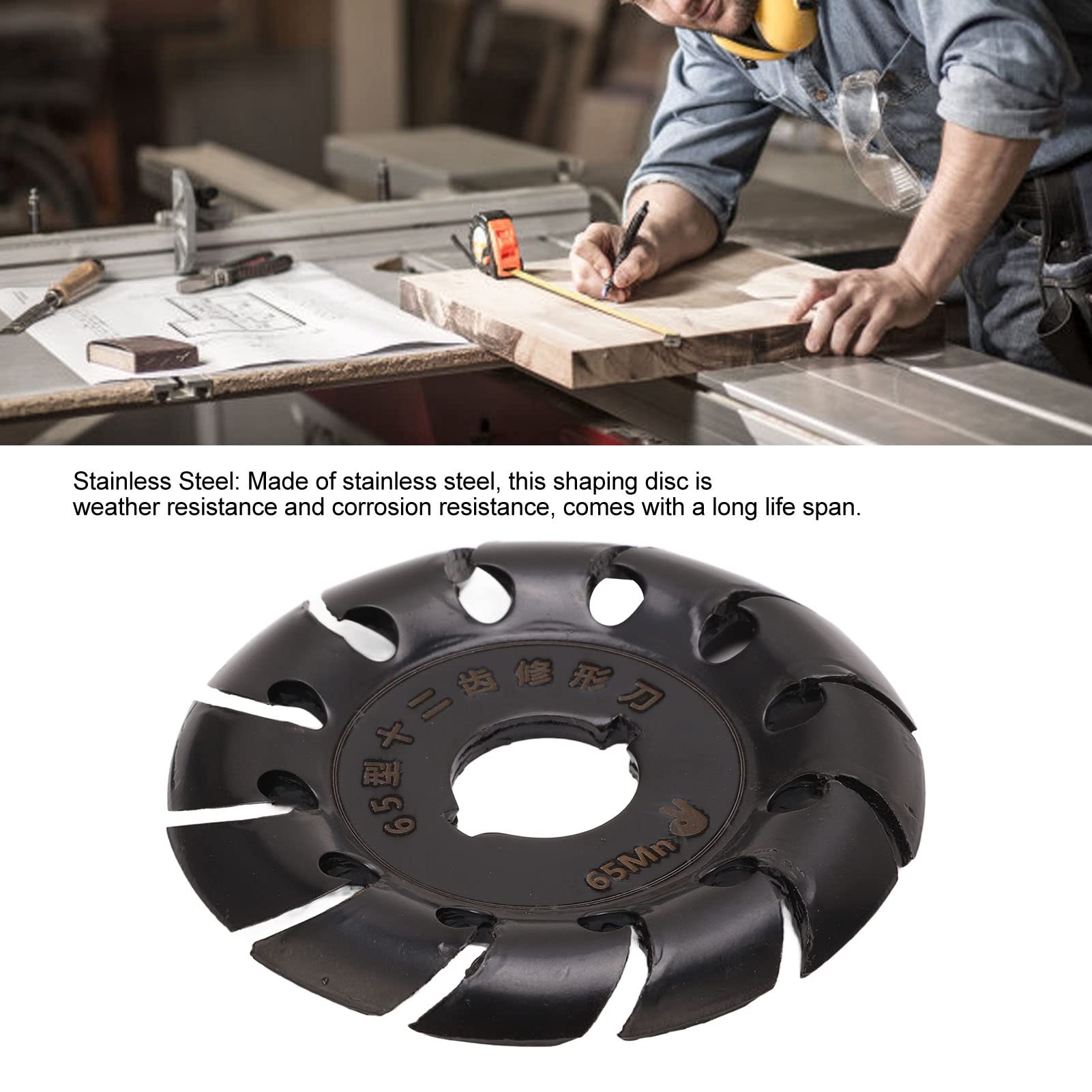 NDNCZDHC Wood Carving Tools for Angle Grinder 12 Teeth Grinder Wheel Shaping Disc for Wood Cutting, Angle Grinder Attachments (Black)