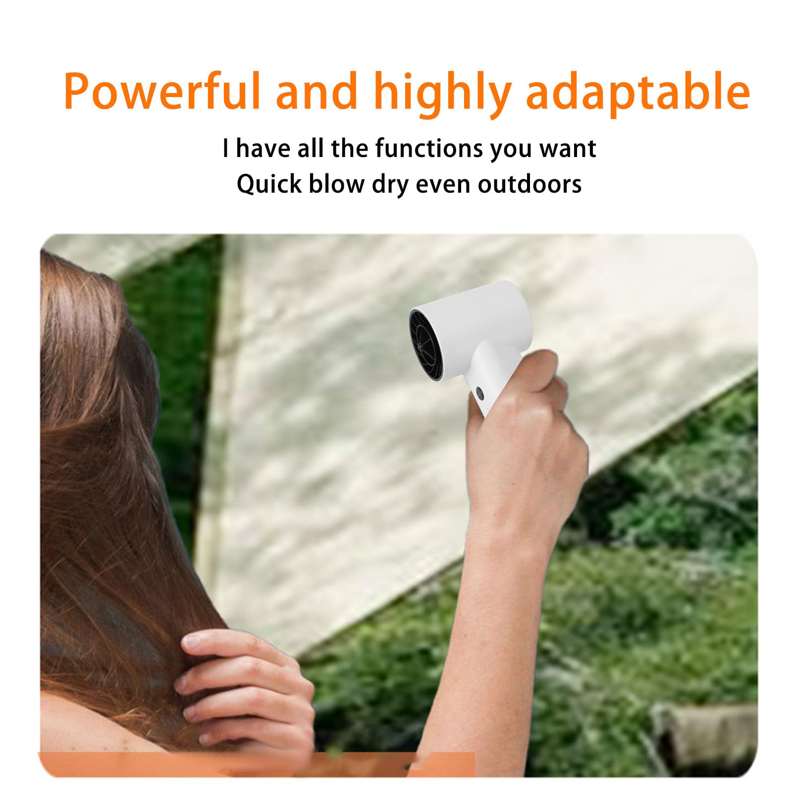Ventilatore portatile portatile ad alta velocità, mini ventilatore turbo da 130.000 giri/min, ricaricabile tramite USB, ventilatore personale regolabile per viaggi, campeggio, attività all'aperto