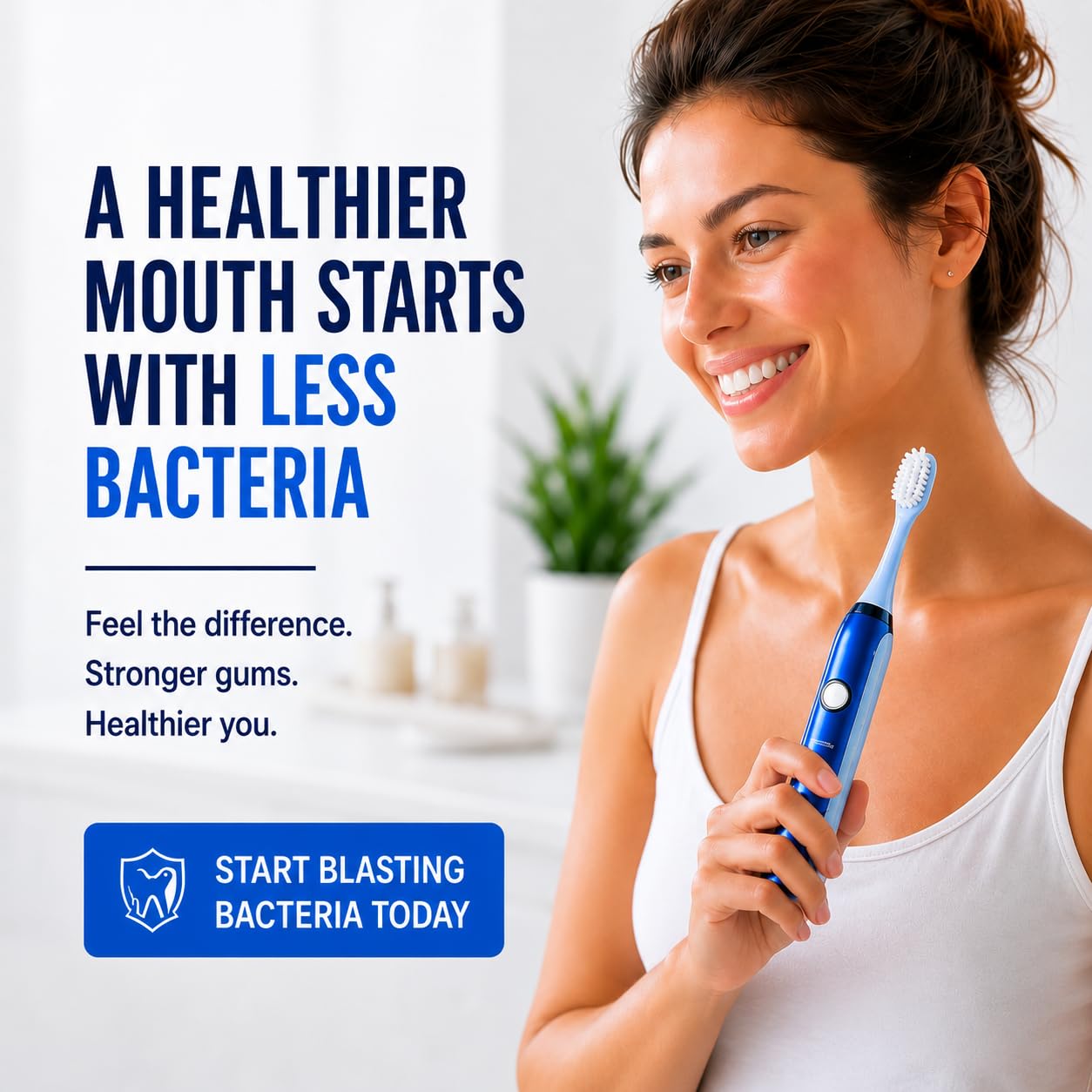 Sonic Gums Zahnbürste Elektrisch Hybrid Sonic + Bioelectric Erwachsene Kabelloses Laden 2-Minuten-Timer Austauschbare Köpfe