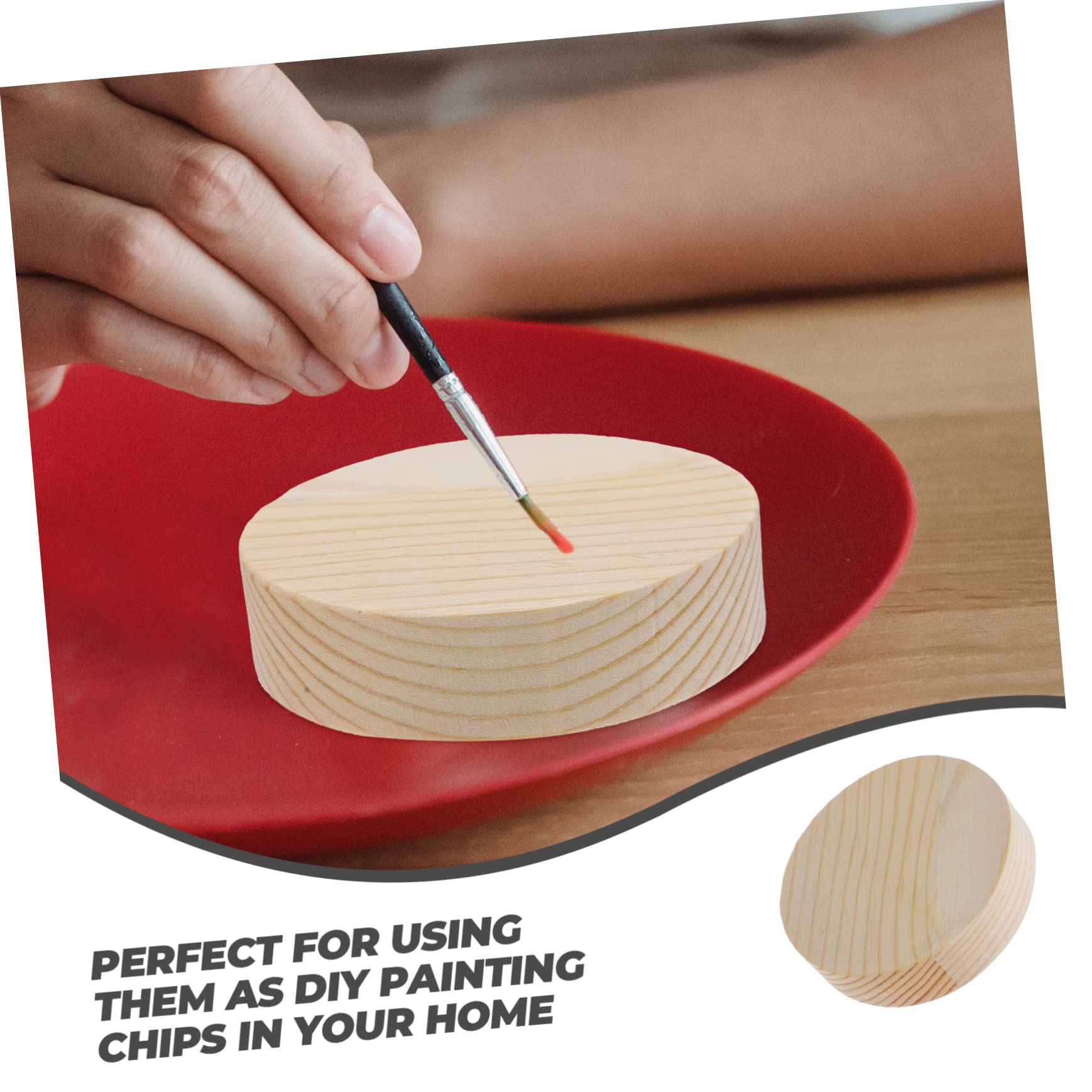 10 Stück Leere Runde Holzklötze zum Bemalen, Holzscheiben Ornamente | Glatte Oberfläche, Holz, Beige, 10stücke, für Holiday Decorations und Hand Painting, Kleine Holzscheiben Rund