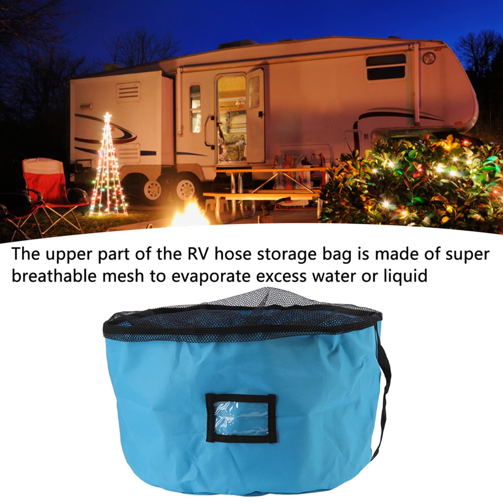 Sac De Rangement Tuyau Camping-Car - Sac Imperméable Oxford Pour Tuyau Eau Et Accessoires (Bleu)