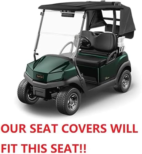 Vista 239 de Huskey - 4 fundas de asiento para carrito de golf delanteros y traseros para Club Car Precedent 2004+, modelos Tempo 2017+ G&E, negro de dos tonos