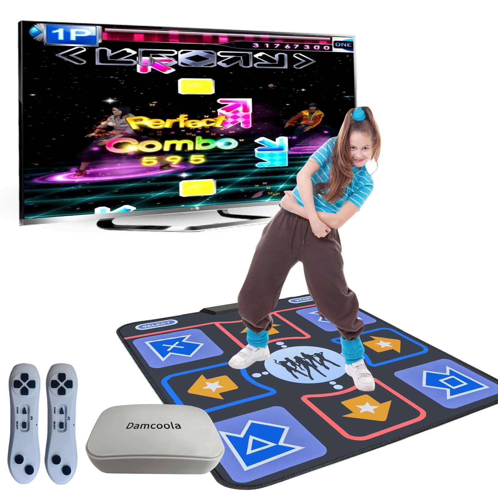 Tappetino da Ballo Doppio Uso per Adulti e Bambini — Gioco elettronico da Ballo Plug-And-Play per TV, Pedali da Ballo Wireless, Divertente Gioco di Fitness da Ballo per Bambini, Regali, Blu