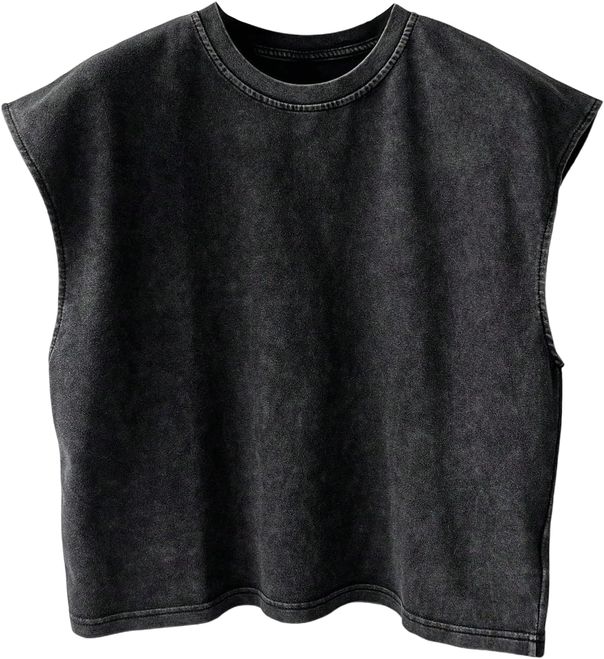 Men's Summer Washed Tank Tops Sleeveless Shirts Crewneck Cap Sleeve Top Vintage Muscle T Shirts