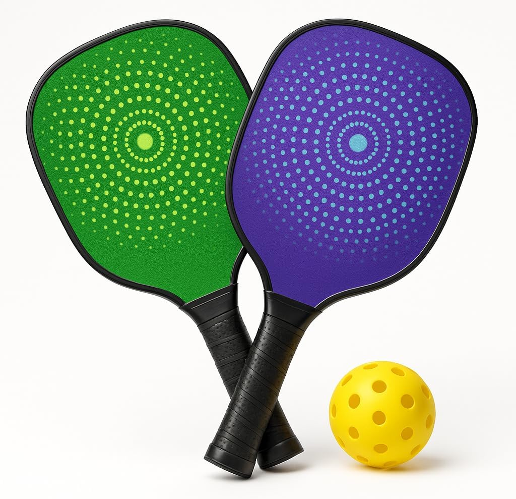 Beach Paddle Ball Set – 2-Pack Colorful Rackets with Perforated Balls – Outdoor Paddle Game for Kids & Adults - Image 1 of 4
