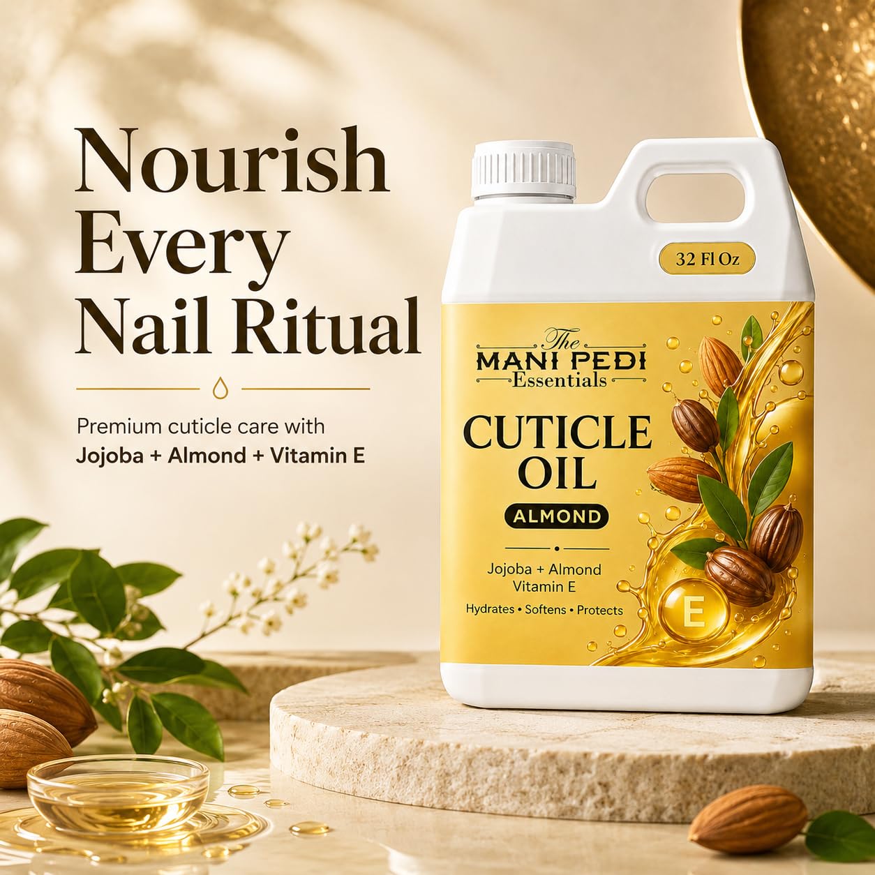 TMPE Nourishing Cuticle Oil Bulk Pack (Almond), Nail Supplies, 32 Fl Oz
