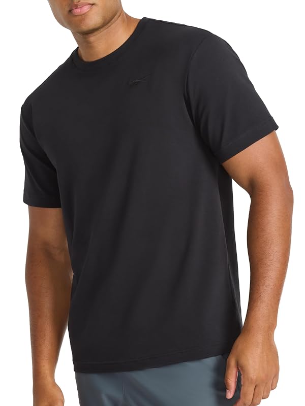 Reebok Men’s Supreme Embroidery Short Sleeve Crewneck T-Shirt, Standard Fit, Lightweight Stretch Cotton Fabric, Black, Small by Reebok - Used condition - US$12.89