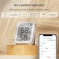 Vista 5 de Termómetro Higrómetro SwitchBot, Medidor de Humedad Interior Bluetooth para el Hogar, Sensor de Temperatura con Control de Aplicación, Gran Pantalla
