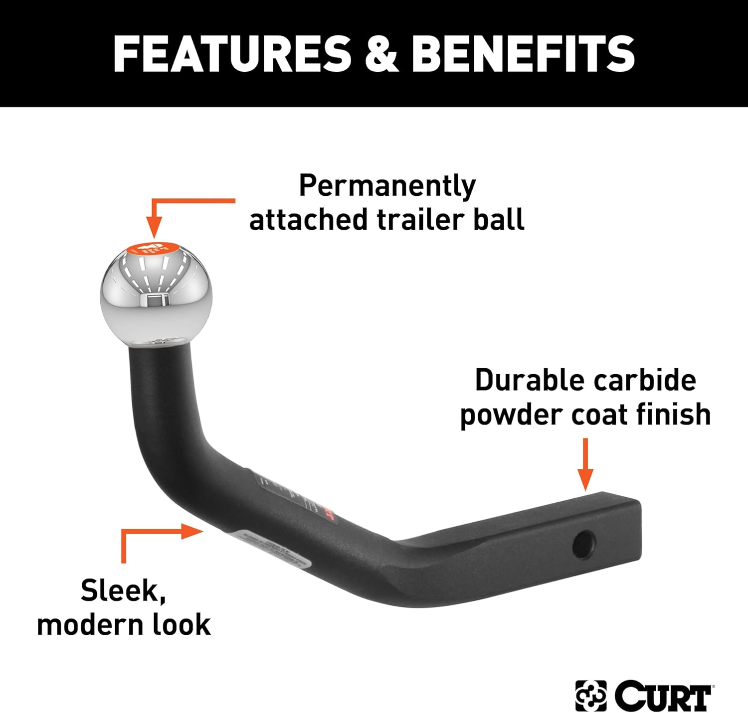 CURT Manufacturing 45562 1-1/4" Euro Ball Mount with 2" Ball