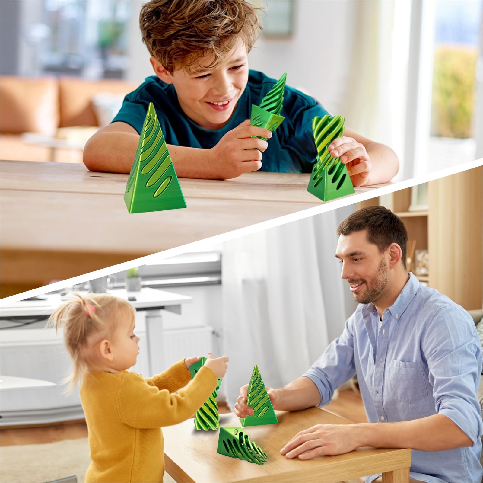 Set De 4 Esculturas Imposibles De Pirámide Y Cono En 3D – Juguete De Escritorio Para Aliviar El Estrés Y Decoración Original