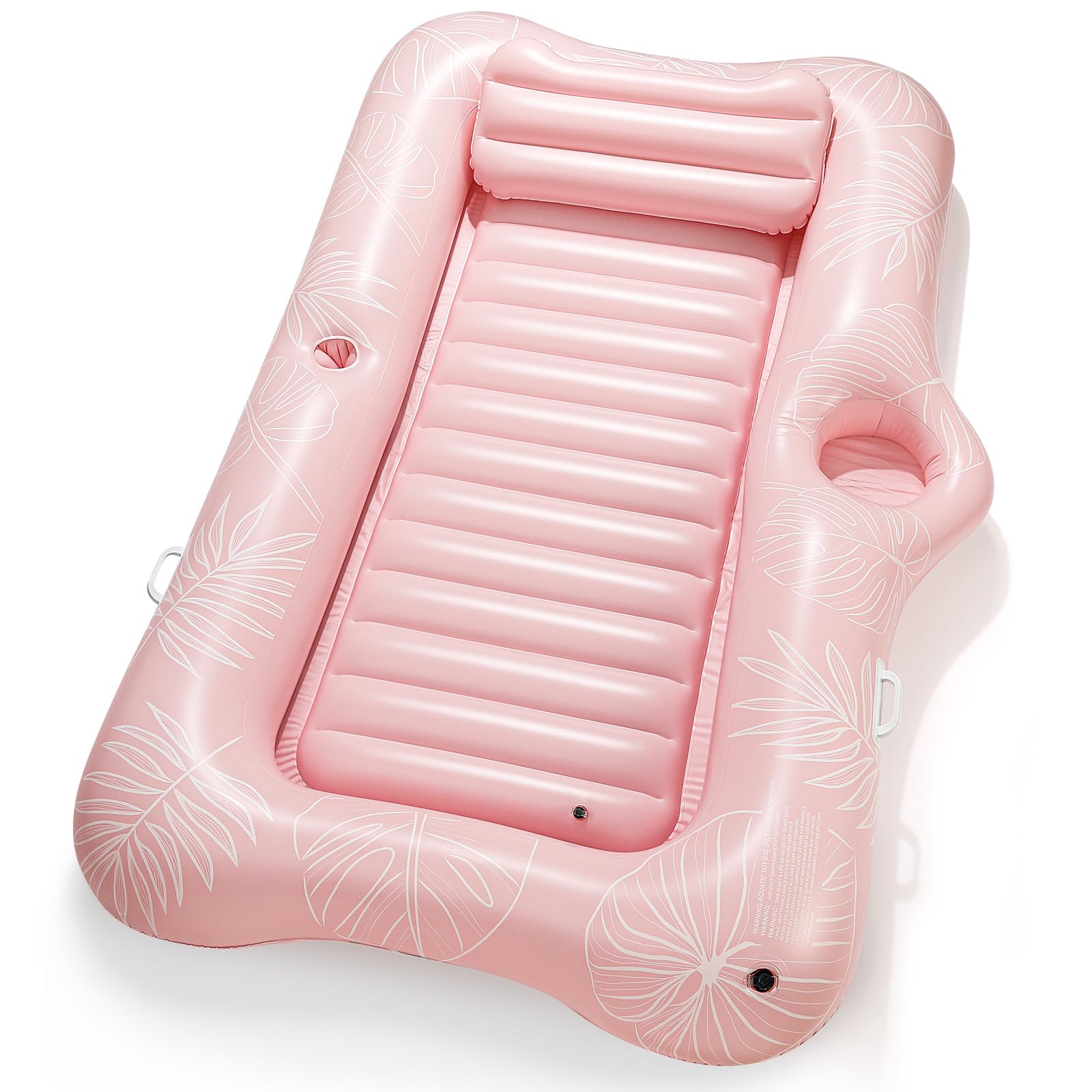 HeySplash Flotador de Piscina, Tumbona Hinchable con Válvula Rápida y Dos Portavasos para Niños y Adultos, Fila Flotante Hinchable para Playa Fiesta en la Piscina