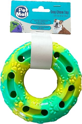 Ring Shaped Dog Chew Toy with Cavity for treats (Green)