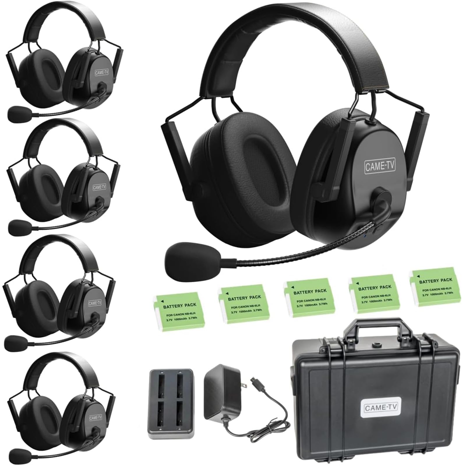 cametv Kuminik8 Wireless Intercom Headset System Noise Cancellation, 1500ft Team Communication Group Talk, Zero Delay Mute Function Single-Ear Headset Film Video Production Coach with HUB 9 Users — view 13