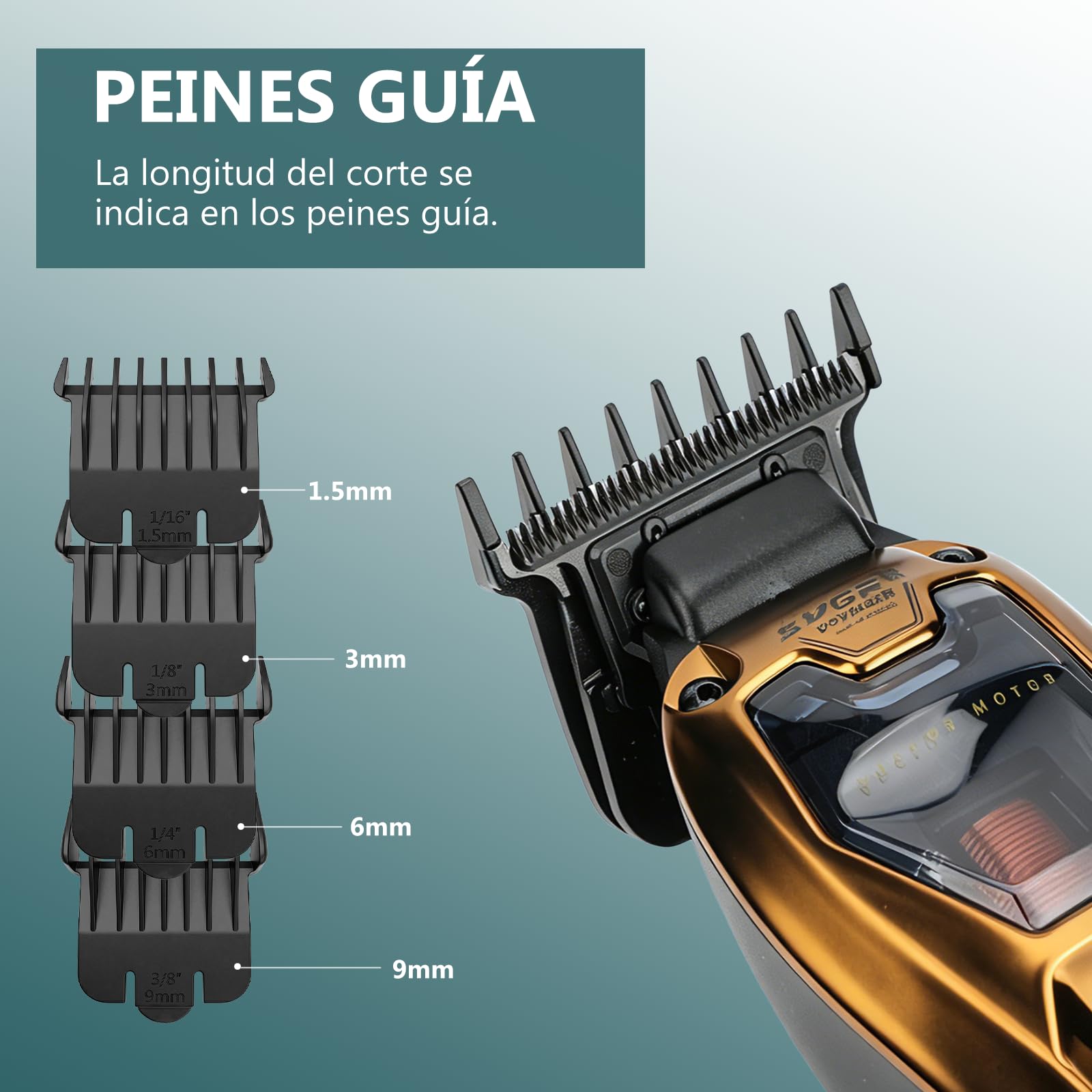 VGR 668 T Maquina Cortar Pelo hombre, Cortapelos, Motor Vectorial 11000 RPM | Recortador de Precisión con 4 Peines Guía, Carcasa Intercambiable, Carga USB