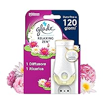Glade liquido elettrico Profumatore per Ambienti con Olii Essenziali, Fragranza Relaxing Zen, 1 Diffusore e 1 Ricarica