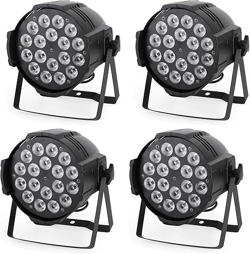 Frezon 1 par de luces LED RGBW DMX de 200 W, 18 luces LED para escenario, cambio de color para DJ, club, fiestas, bar y vidas.