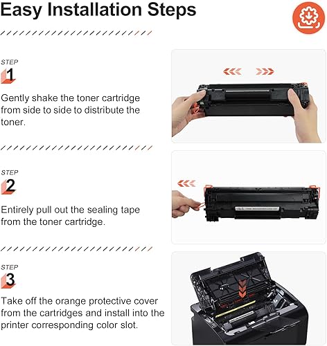 Miniatura 5 de V4INK 1 paquete de repuesto para CB436A, cartucho de tóner Canon 125 negro para impresoras HP LaserJet P1102w, HP M1212nf., negro - paquete de 3