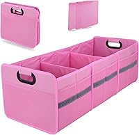 Vista 1 de Homeve Organizador plegable grande para maletero con múltiples bolsillos, organizador de almacenamiento de 3 compartimentos para automóvil, SUV