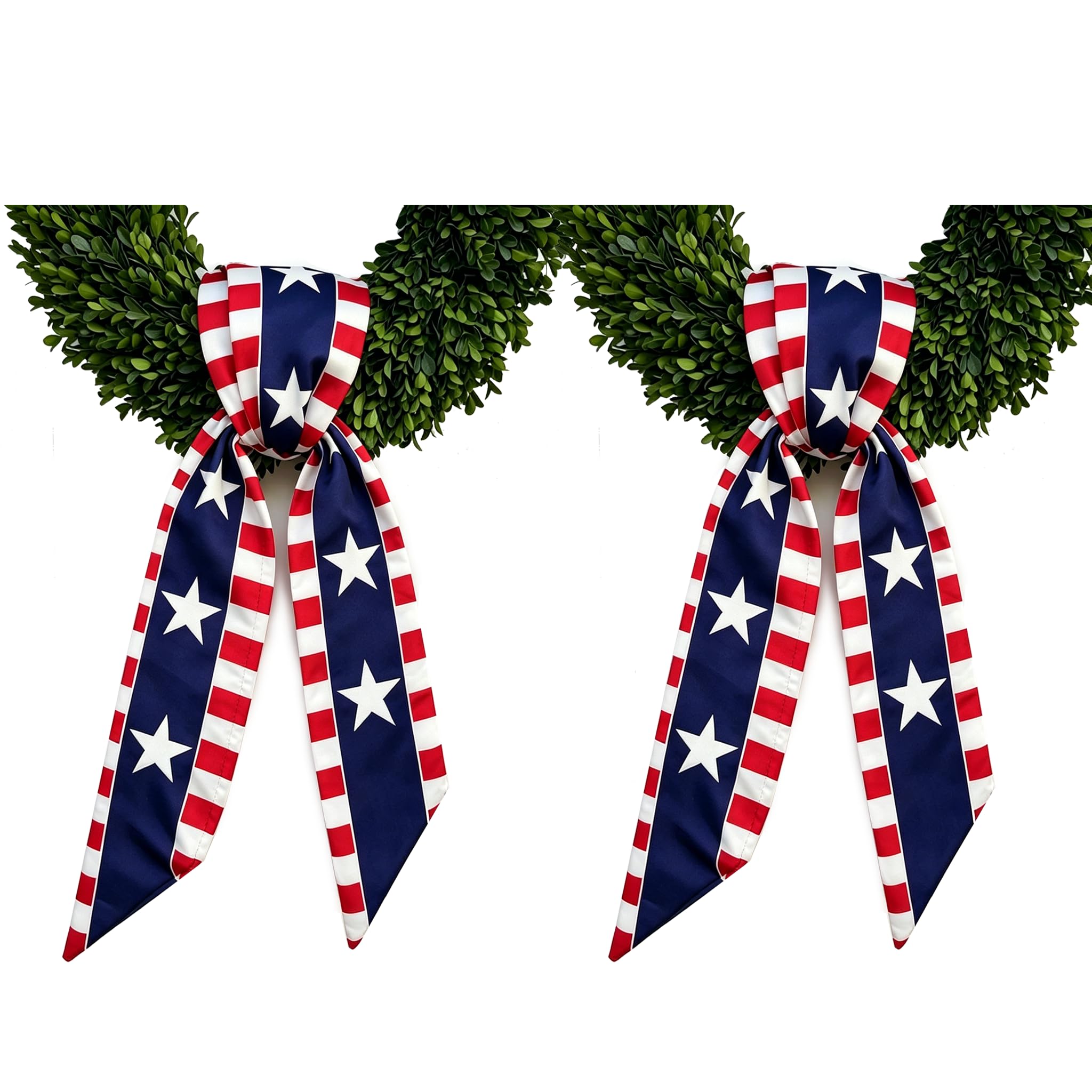 America 250 Years of Freedom Flag Wreath Sash for Front Door – Patriotic Decor for Indoor Outdoor, Celebration Party Supplies, 250th Anniversary Decoration (Star-2 Pieces)
