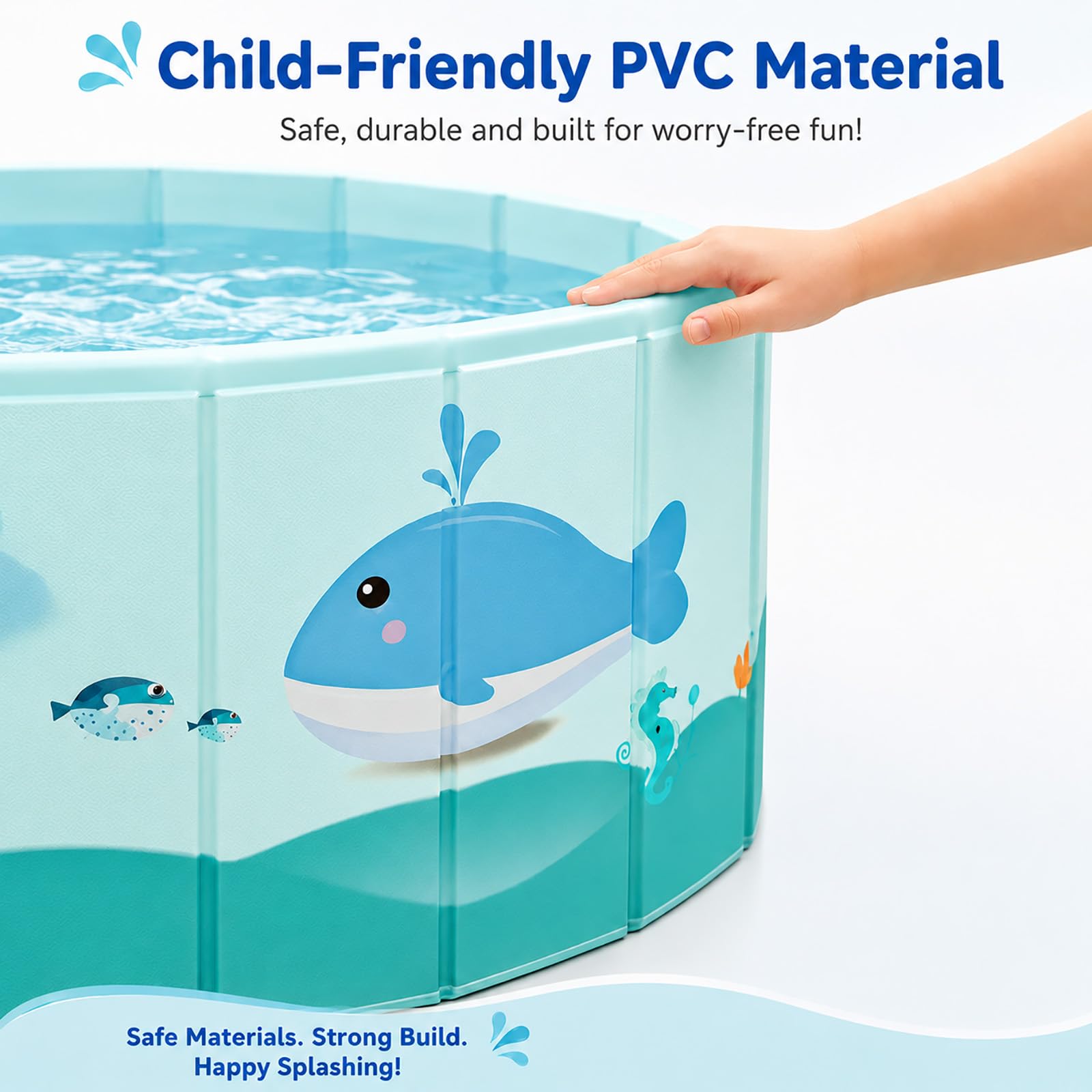 Piscine Pliable Enfant, Pataugeoire Ronde Non Gonflable
