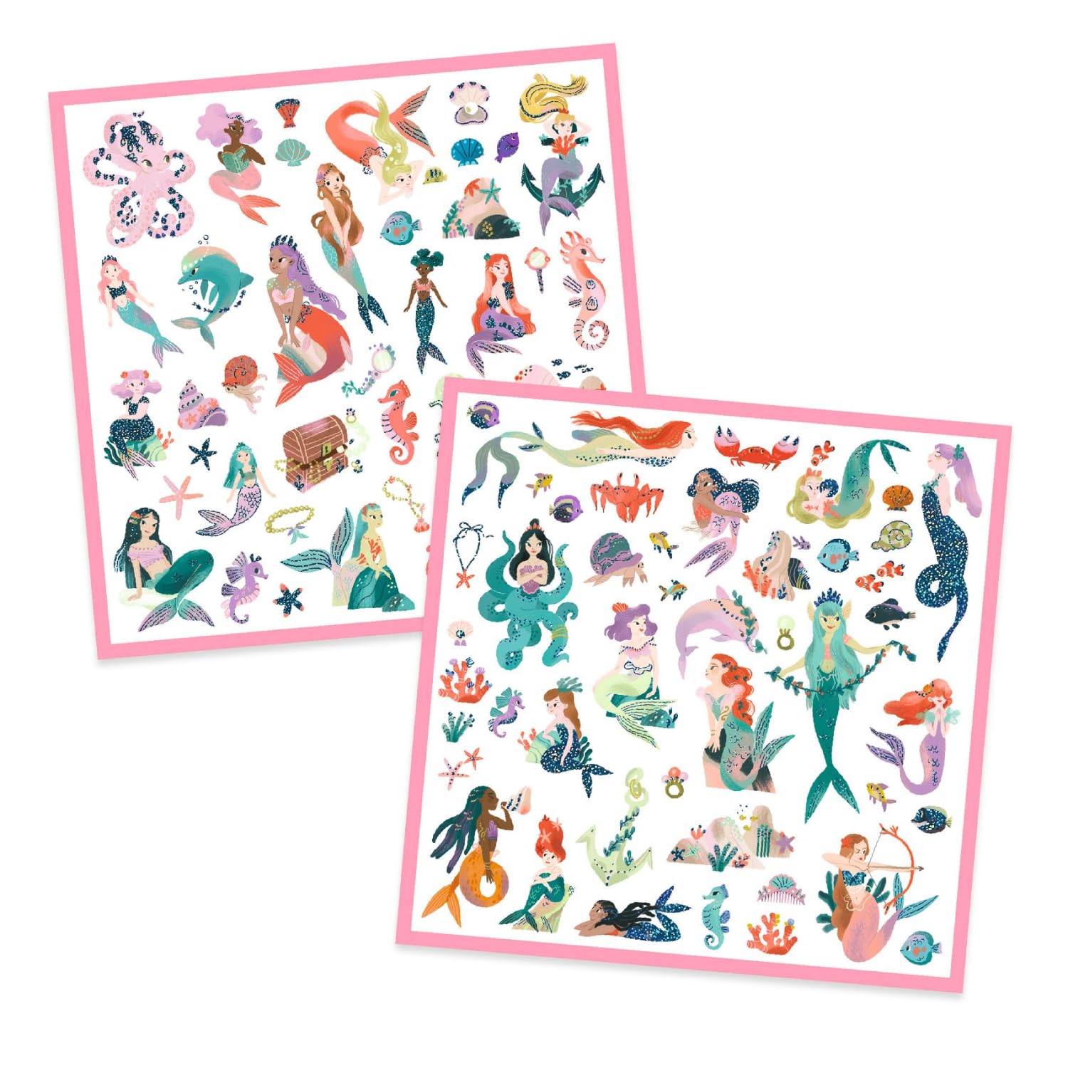 Djeco Multicolor Dj09553 Metallic Stickers Sparkly Mermaids