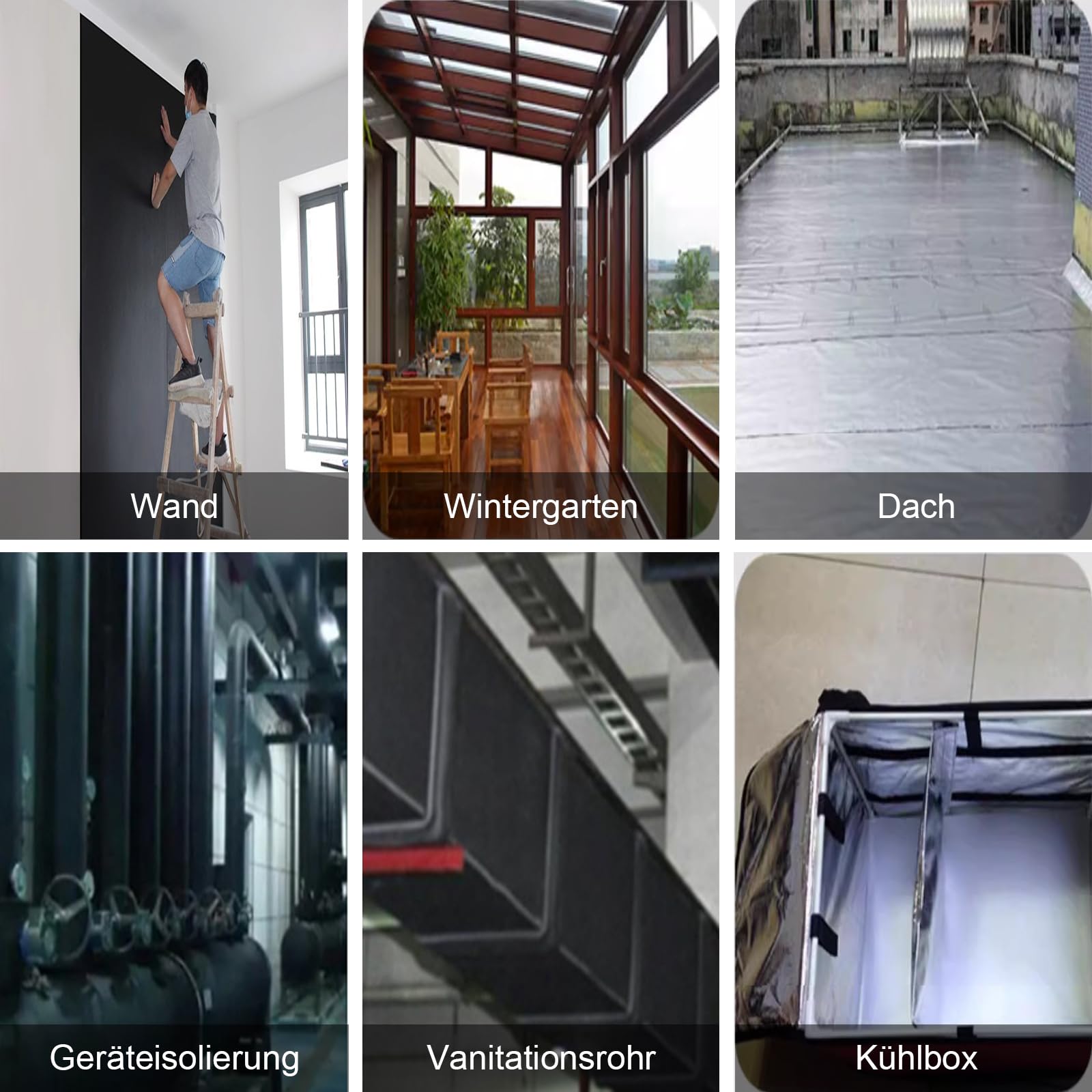 NIANTONG Aislamiento Termico Autoadhesivo Película Reflectante Impermeable Aislante Térmico Reflexivo Lámina Aislante para Ventanas Puertas Camper Furgonetas Techo(Size:10mm Thick(1x10m))