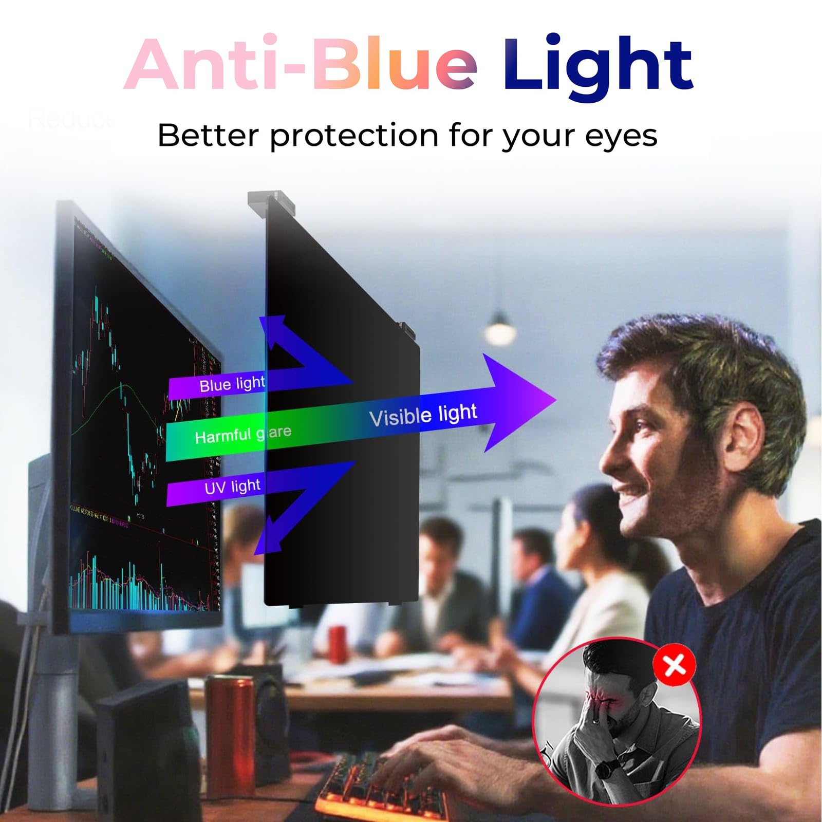 Pantalla Magnética De Privacidad Anti-Reflejo Y Anti-Rayaduras '27', Película Protectora Colgante Y Removible Anti-Luz Azul/Reflejo para Monitores 16:9,27inch(613mm*356mm)