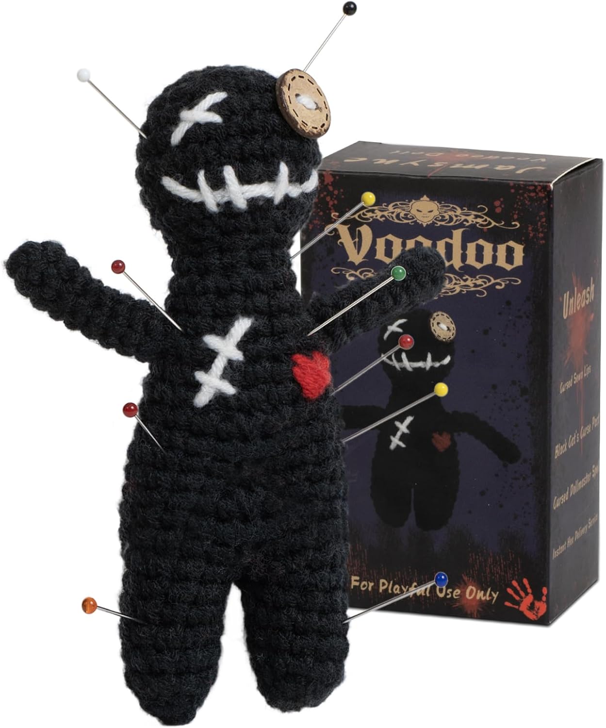 面白いギフト ブードゥー人形 感情的なサポートかぎ針編みキット 針付き ハンドメイド 感情的なサポートギフト ストレス解消 かわいい