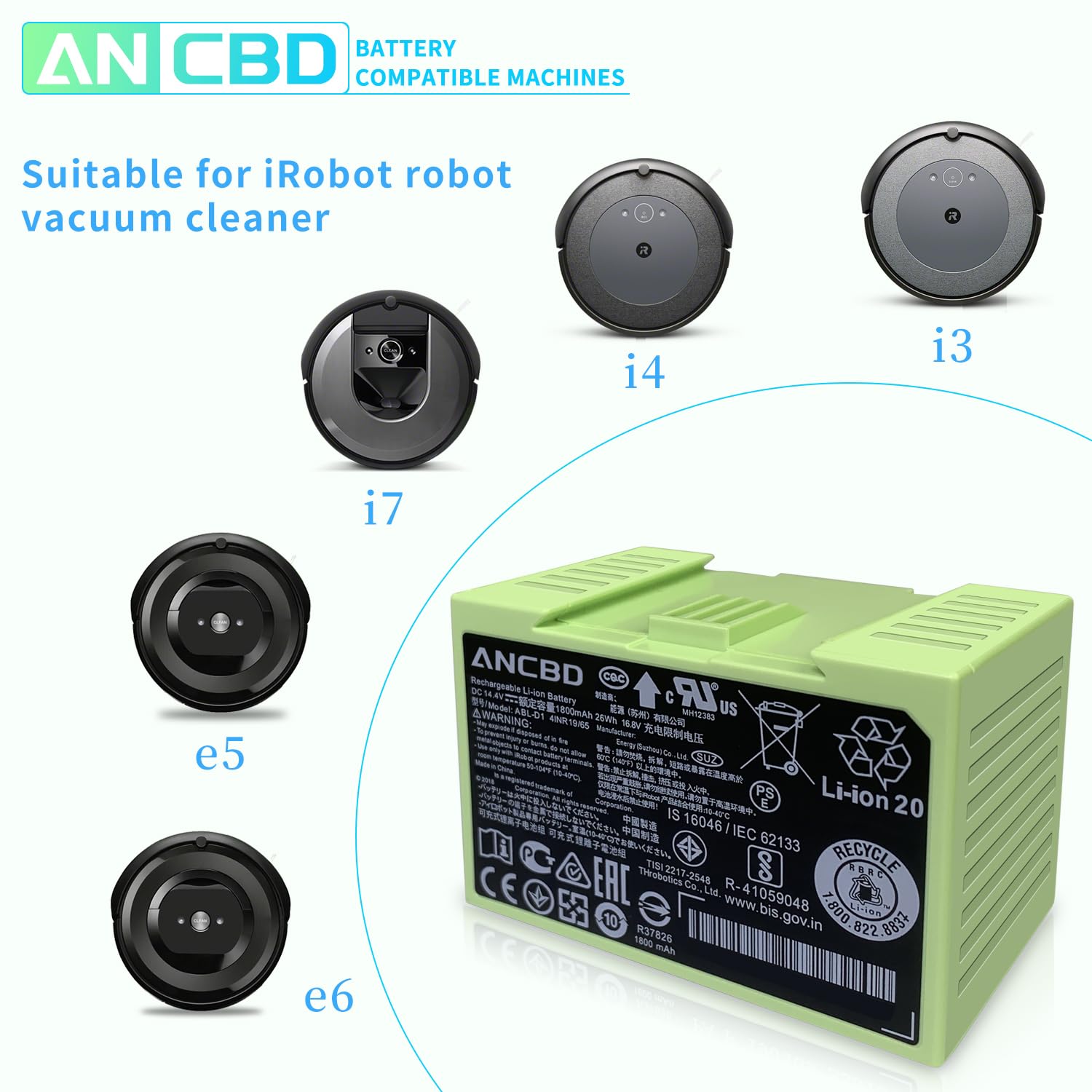 Amazon.com: ABL-D1 Battery for iRobot Roomba i3 i3+ i3 Plus i3150