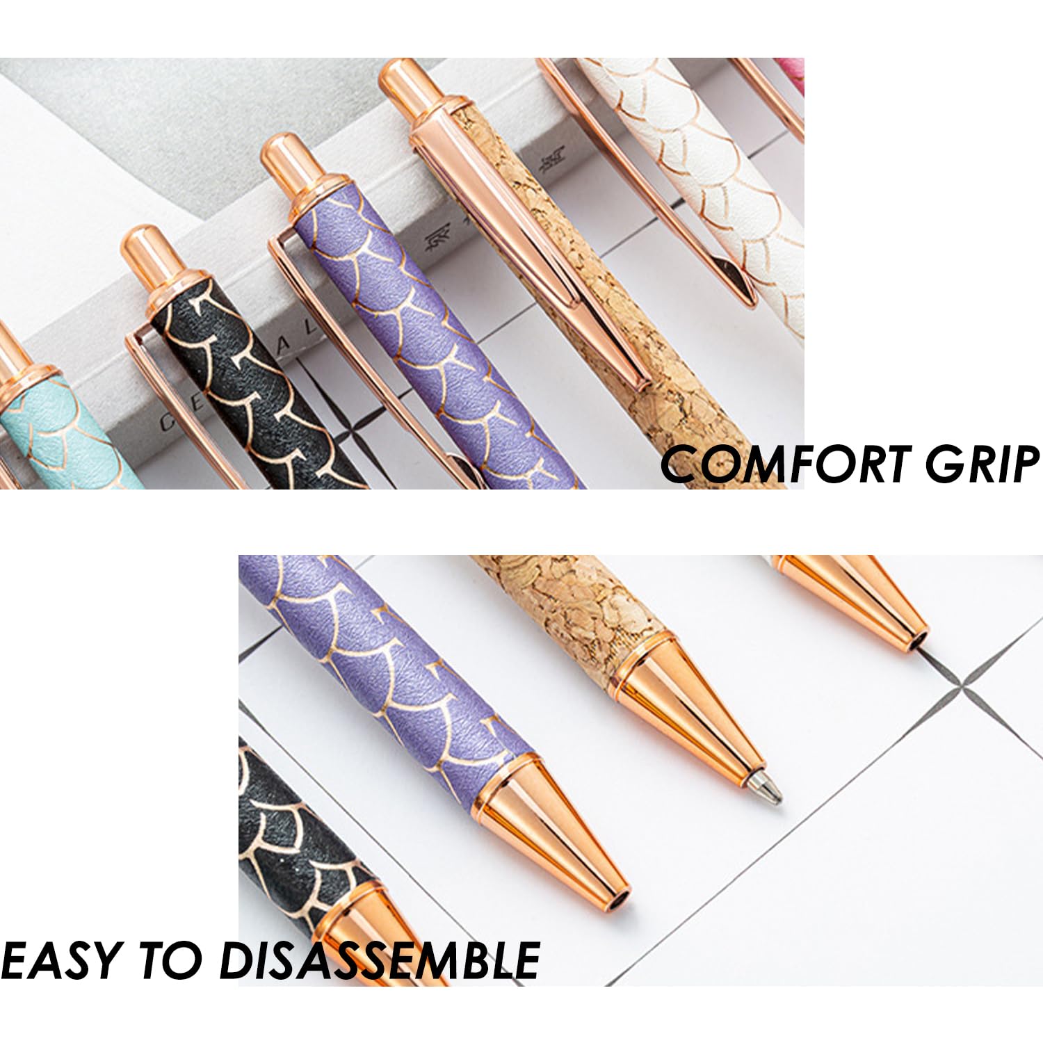 6 Kugelschreiber Set Mit Wassertropfen Design - Glitzer Stifte Für Mädchen & Frauen